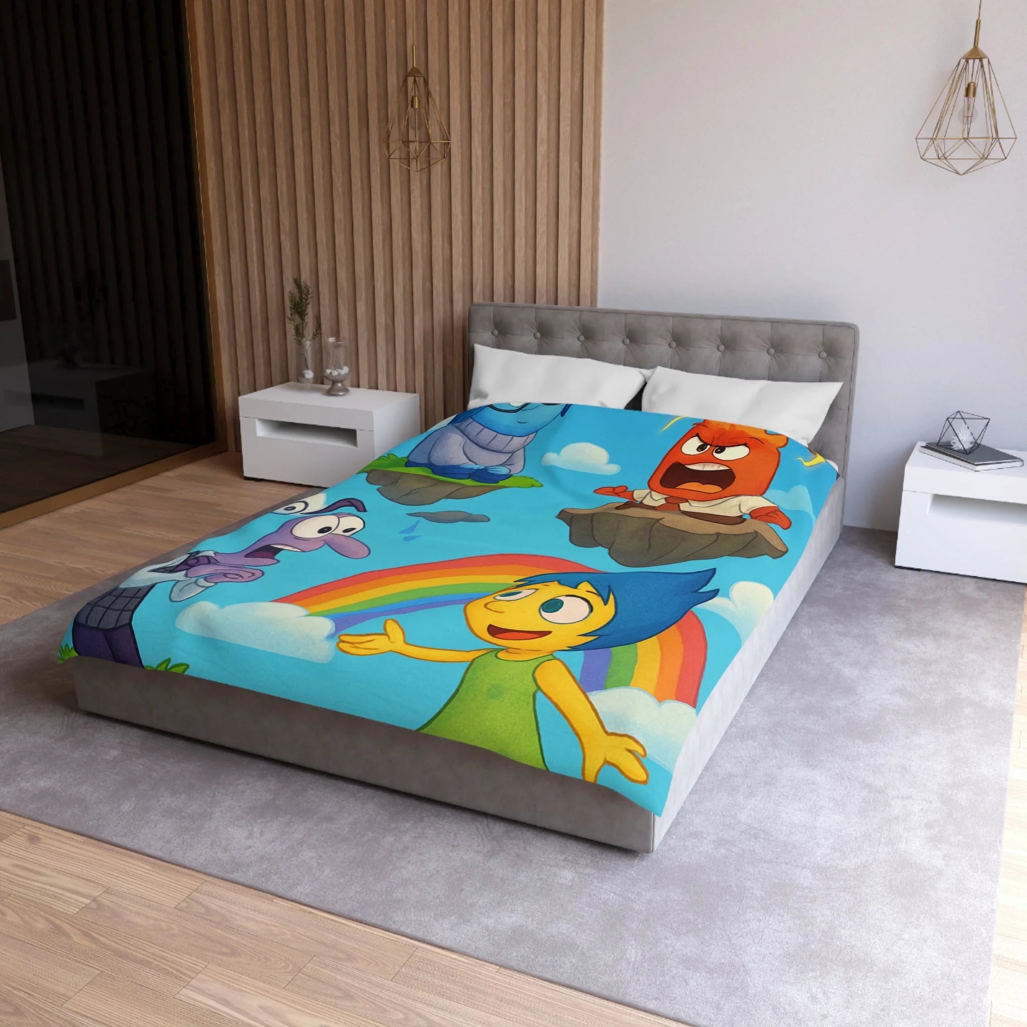 Housse de Couette Microfibre Illustration Unique Design Moderne Décoration Intérieure Raffinée