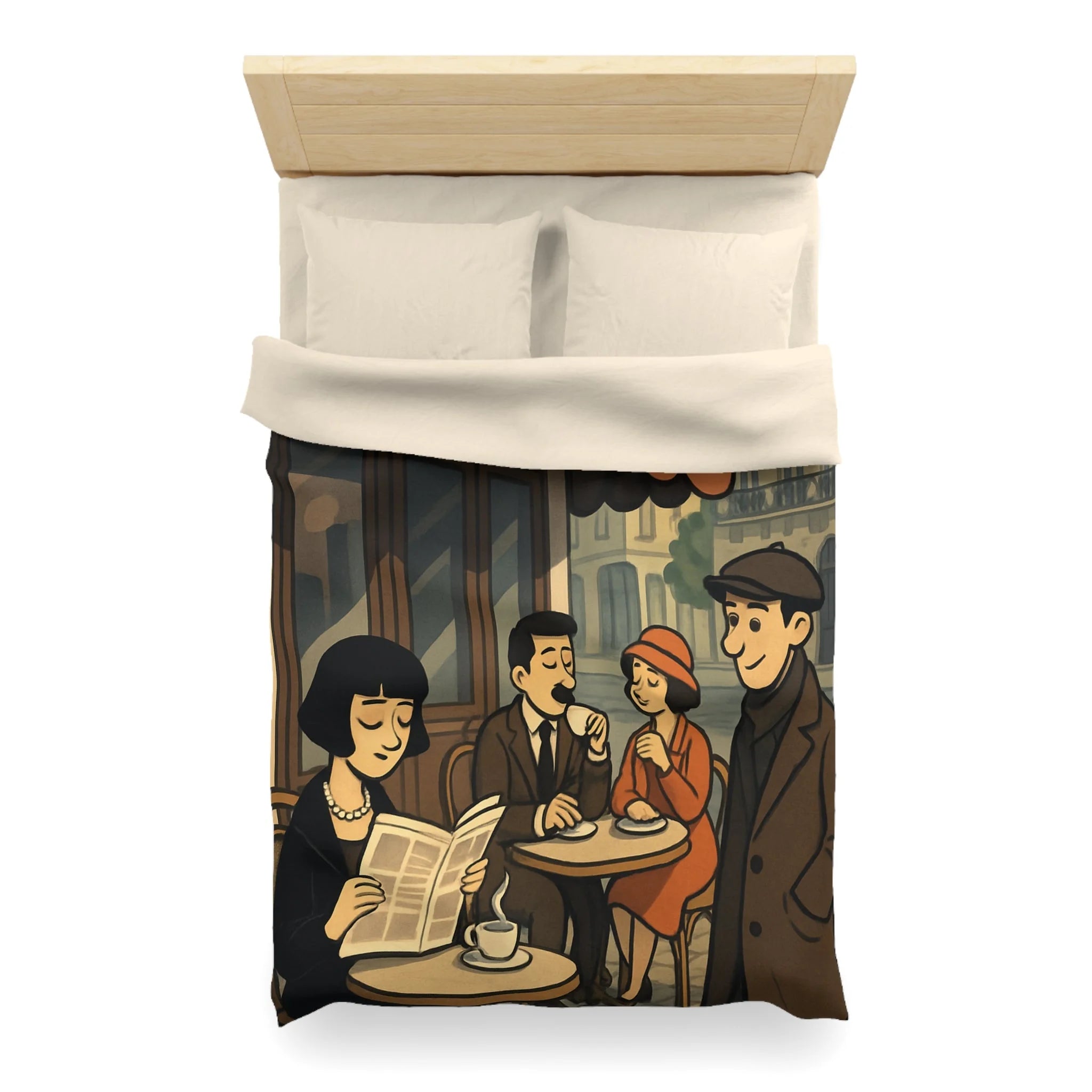 Housse de Couette Microfibre Design Artistique Moderne Décoration Chambre Confort Premium