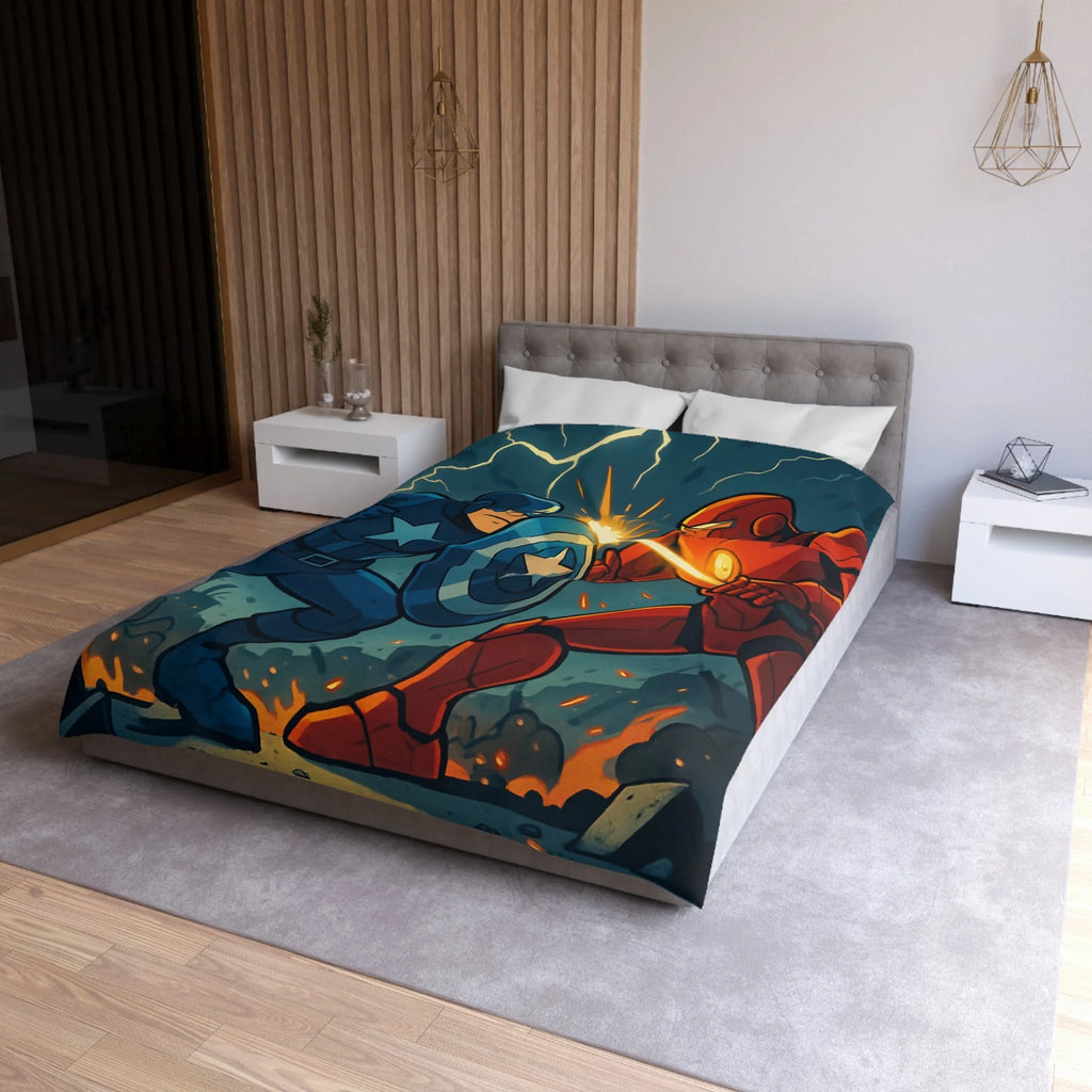 Housse de Couette Microfibre Design Artistique Moderne Décoration Chambre Confort Premium