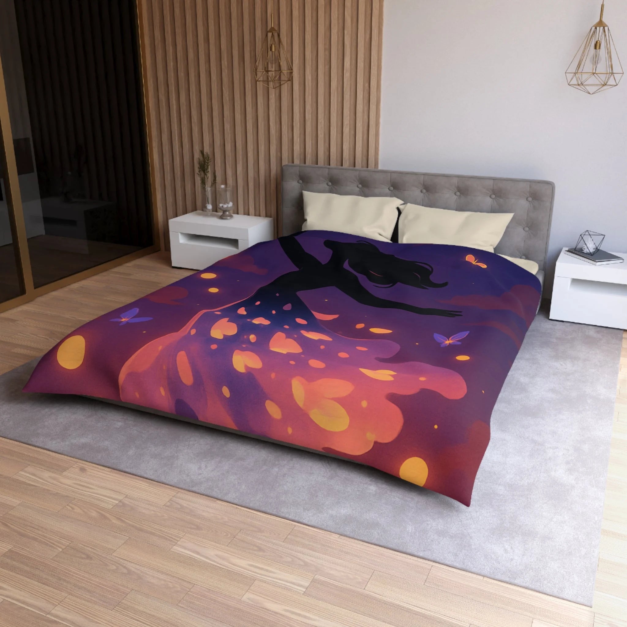 Housse de Couette Microfibre Design Artistique Moderne Décoration Chambre Confort Premium