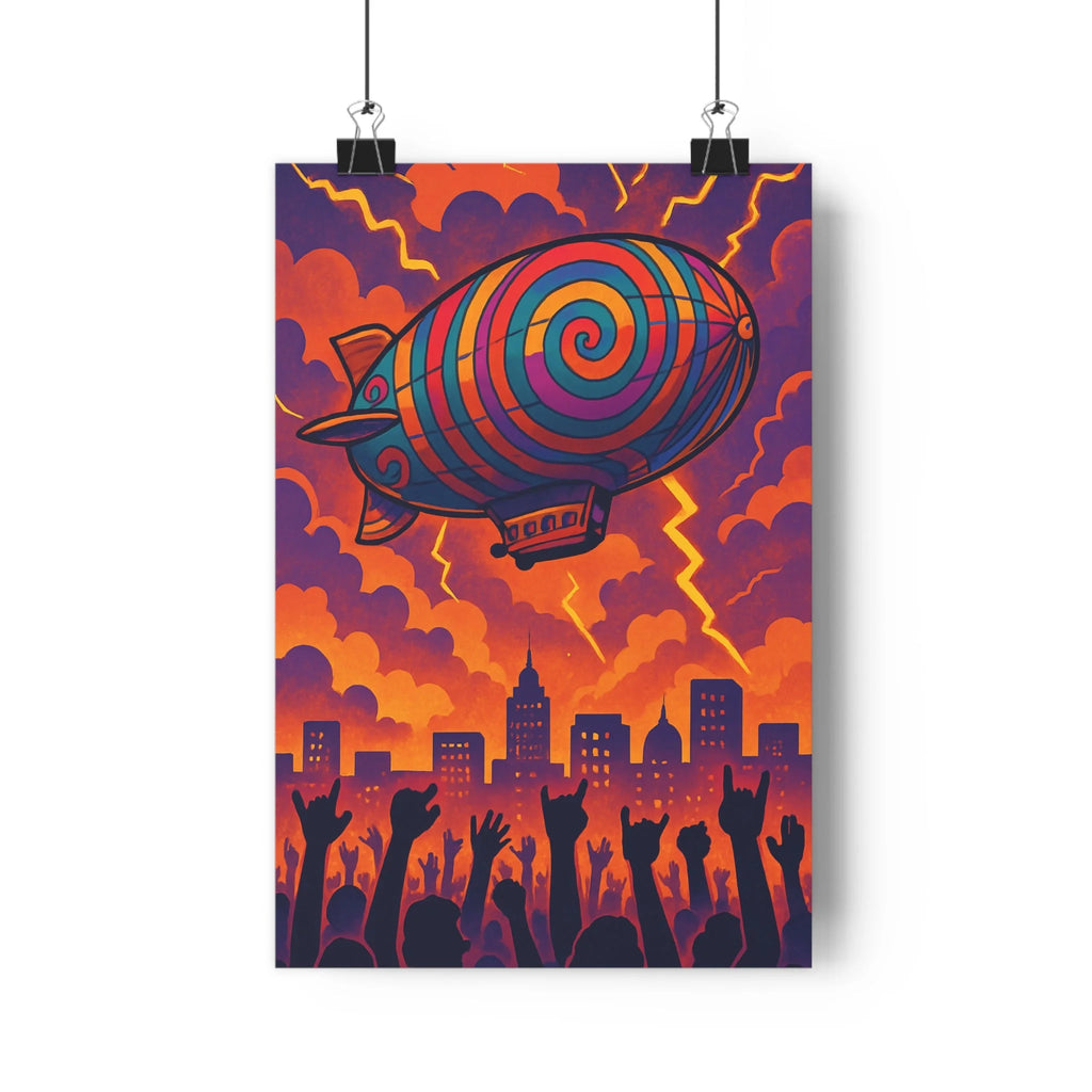 Poster décoratif psychédélique coloré moderne violet orange bleu salon chambre dynamique festival unique qualité