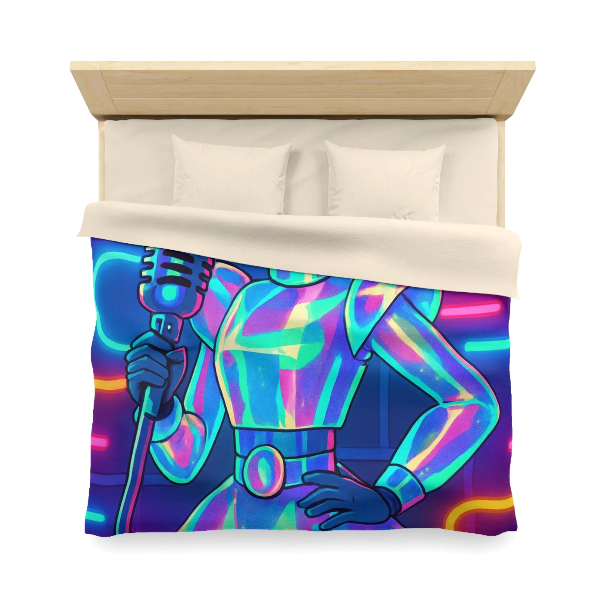 Housse de Couette Microfibre Design Artistique Moderne Décoration Chambre Confort Premium