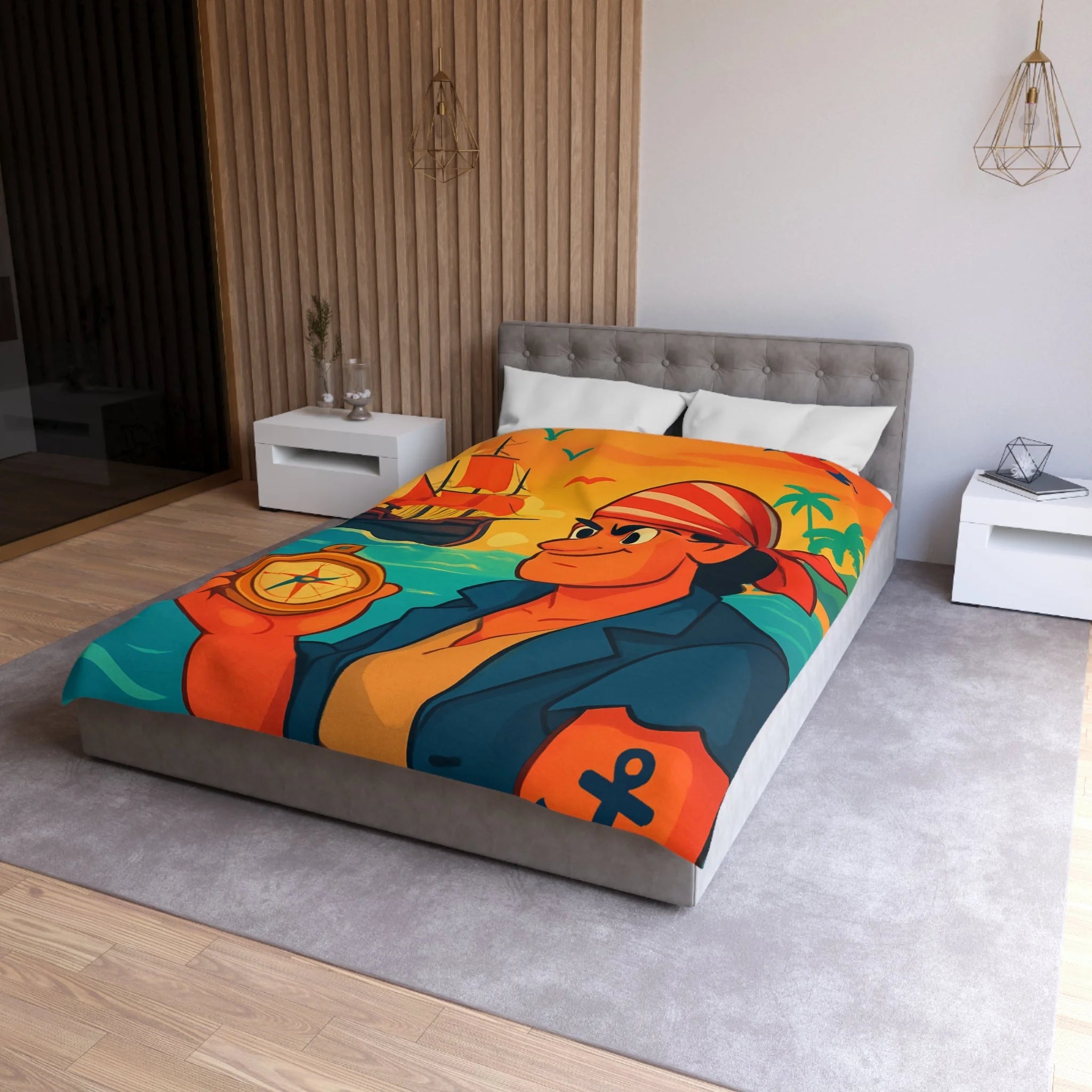 Housse de Couette Microfibre Illustration Unique Design Moderne Décoration Intérieure Raffinée