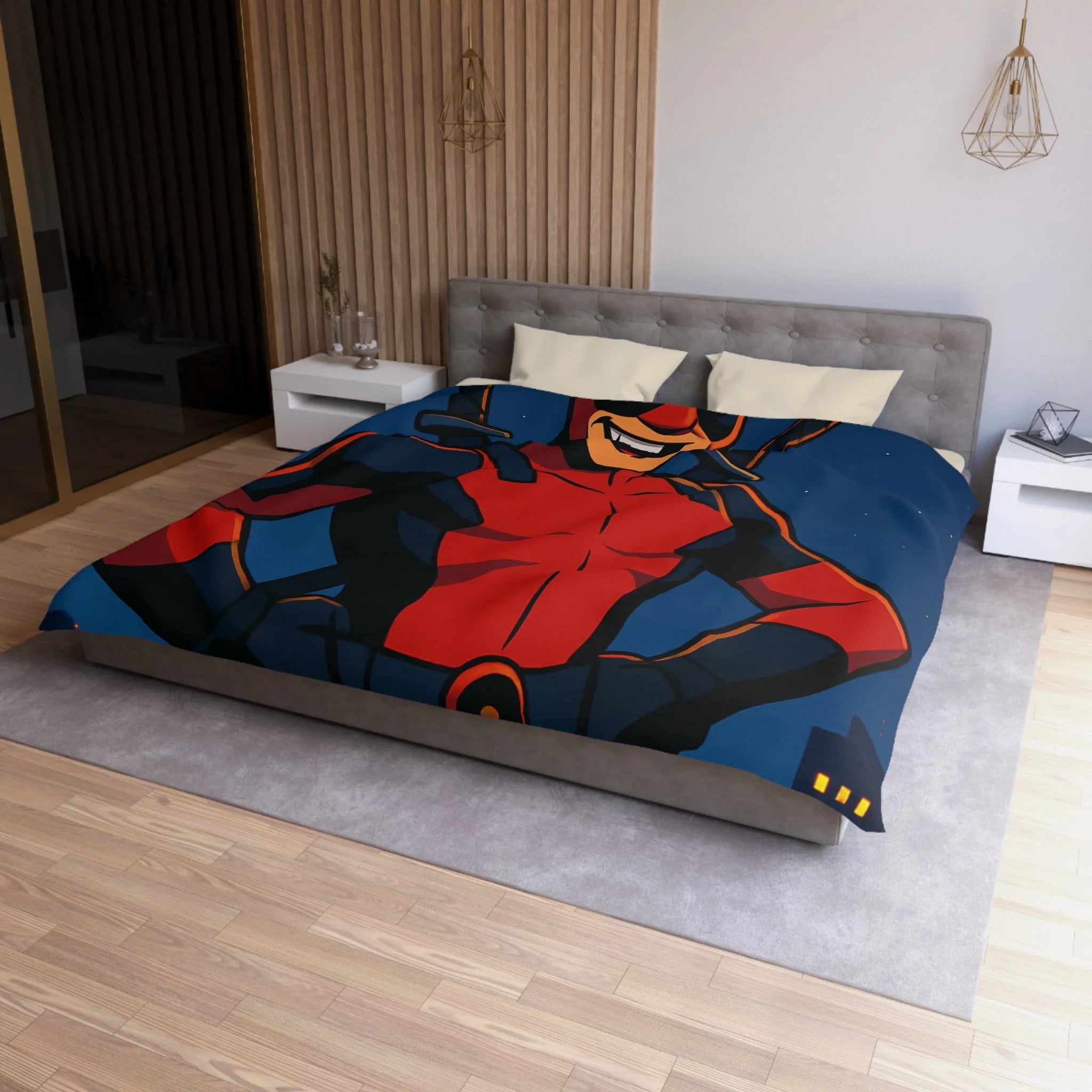 Housse de Couette Microfibre Design Artistique Moderne Décoration Chambre Confort Premium