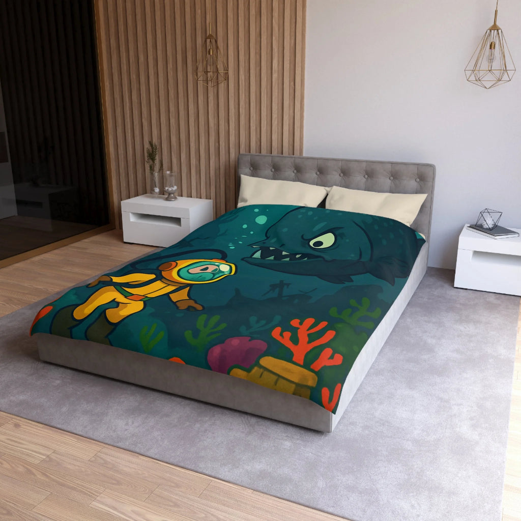 Housse de Couette Microfibre Motif Créatif Original Style Contemporain Chambre Élégante