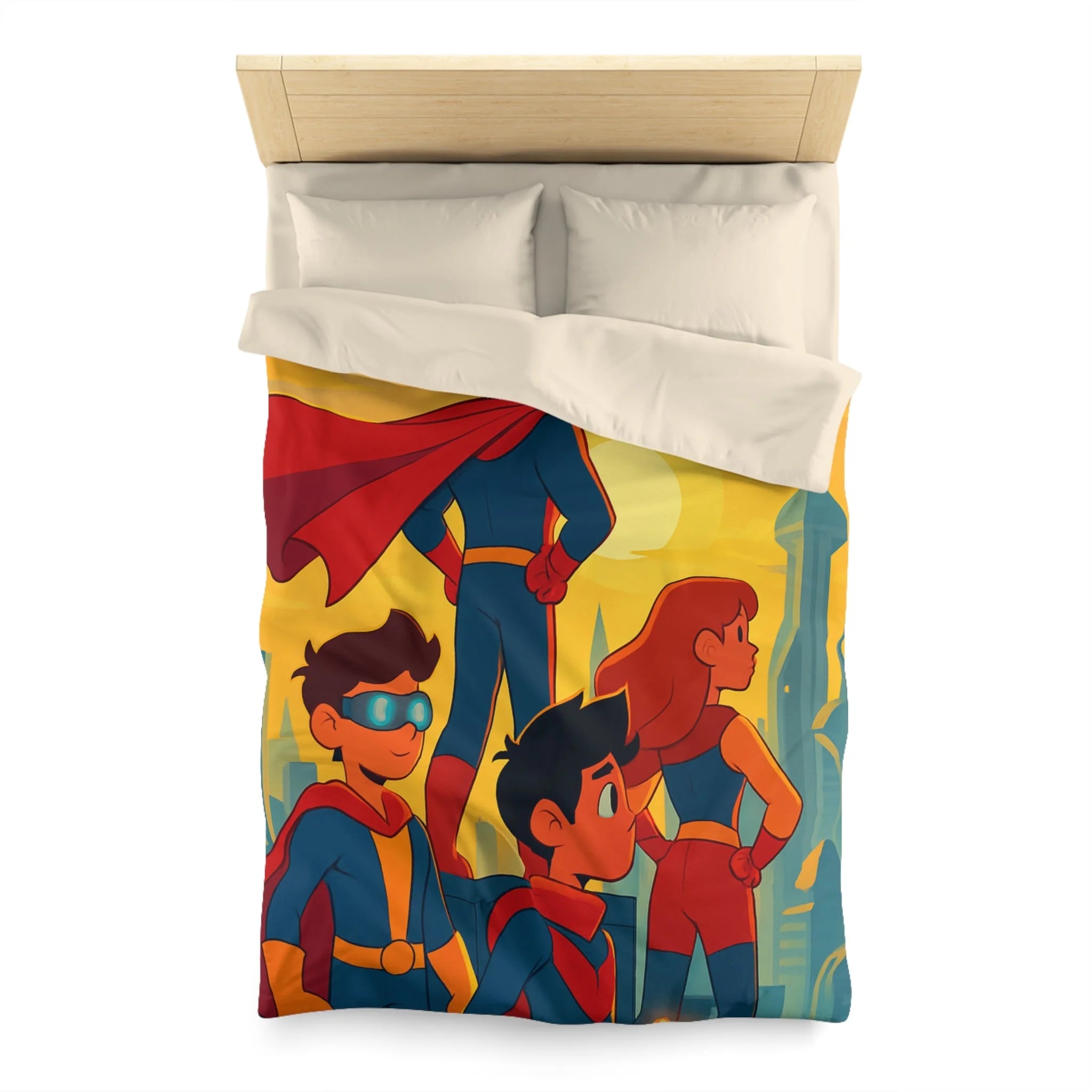 Housse de Couette Microfibre Illustration Unique Design Moderne Décoration Intérieure Raffinée