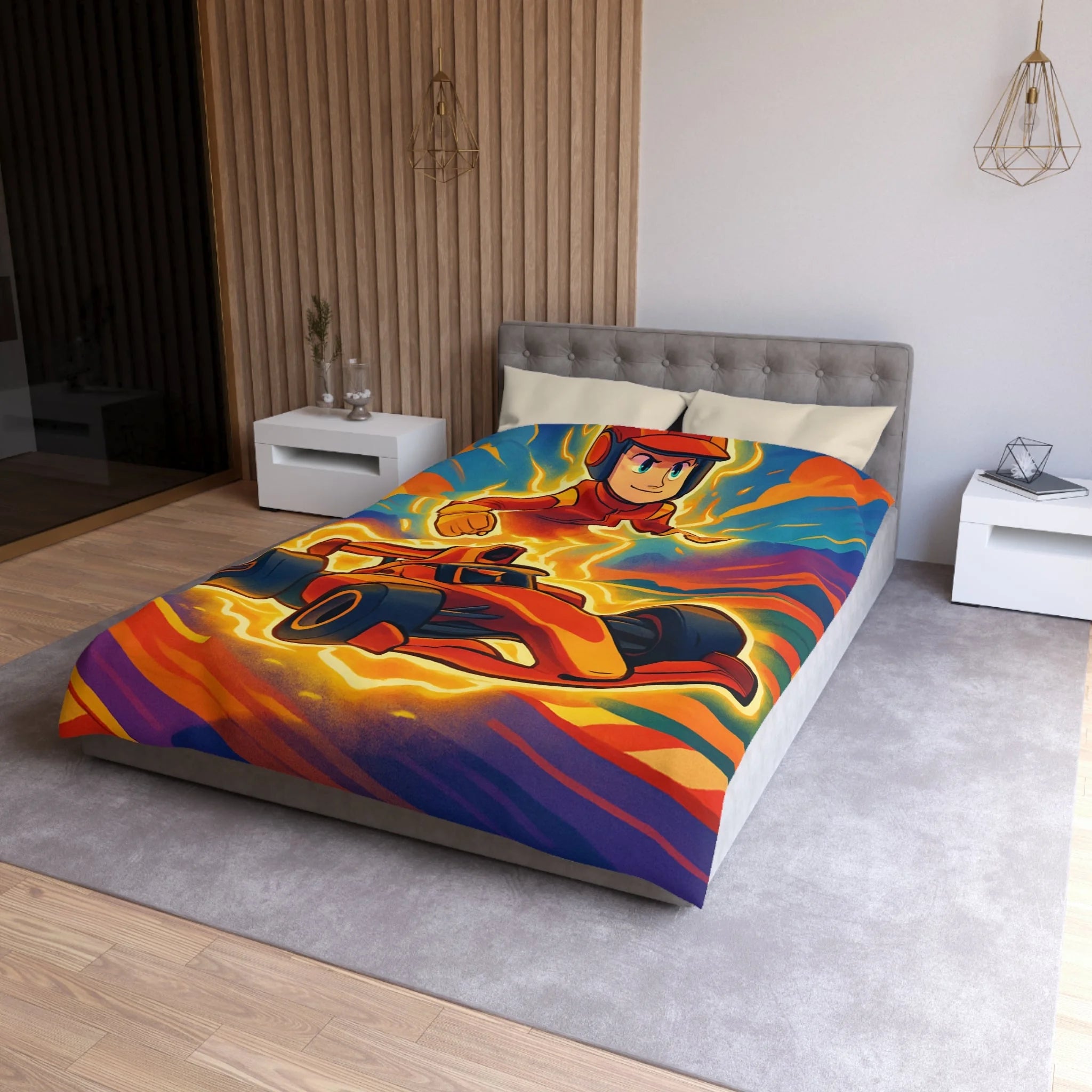 Housse de Couette Microfibre Design Artistique Moderne Décoration Chambre Confort Premium