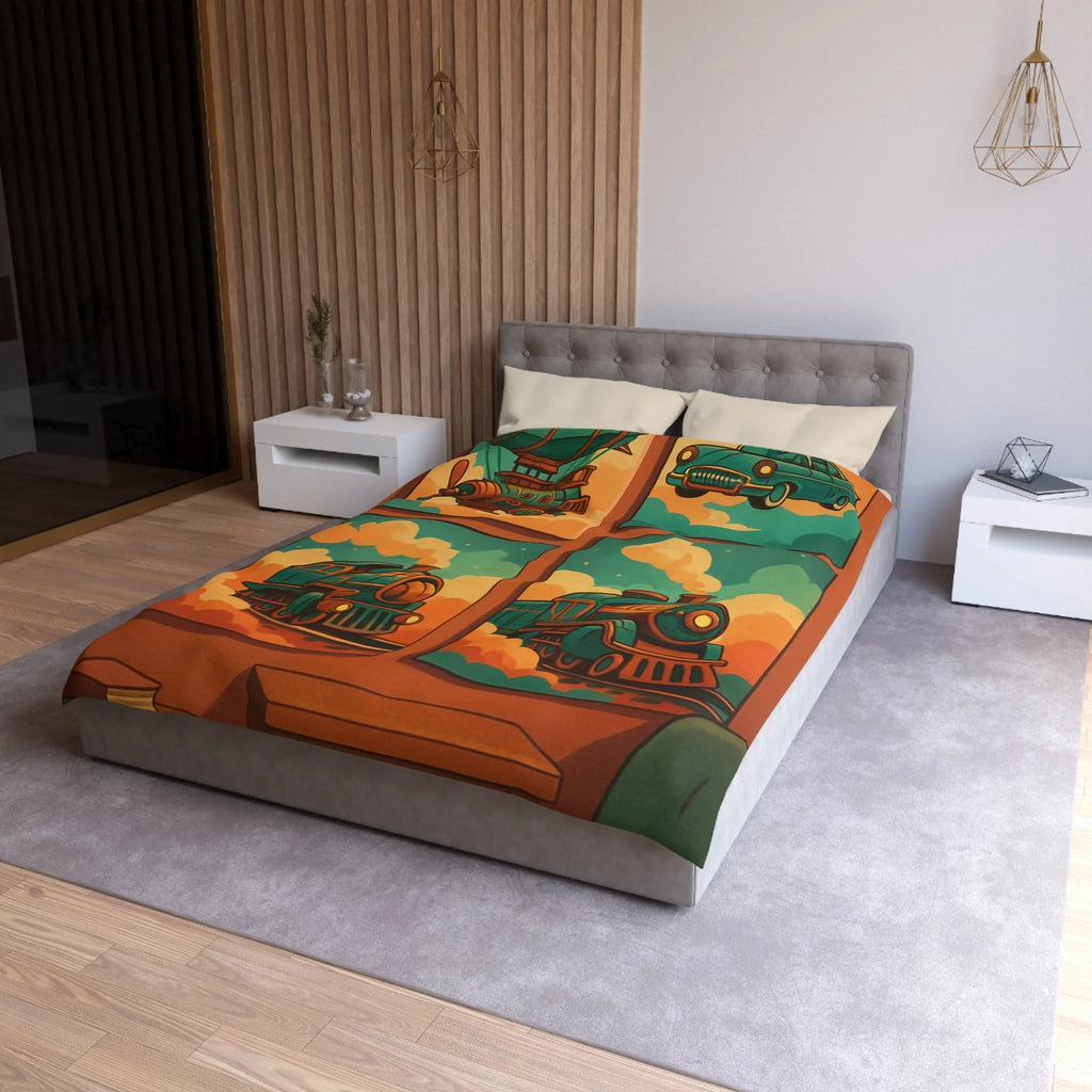 Housse de Couette Microfibre Design Artistique Moderne Décoration Chambre Confort Premium