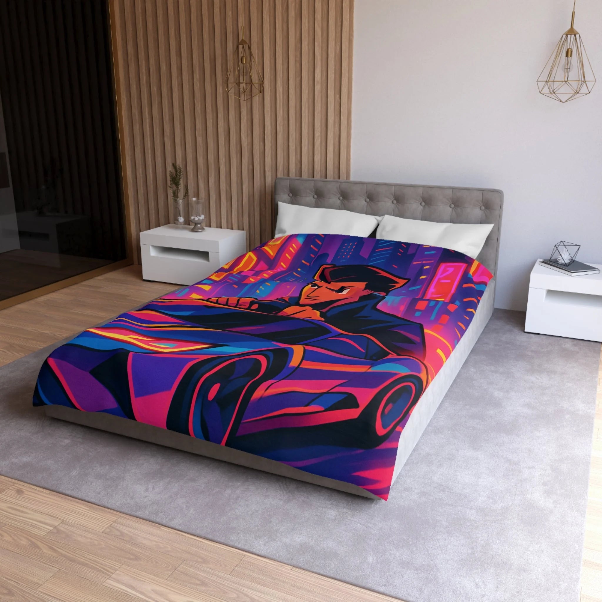 Housse de Couette Microfibre Design Artistique Moderne Décoration Chambre Confort Premium