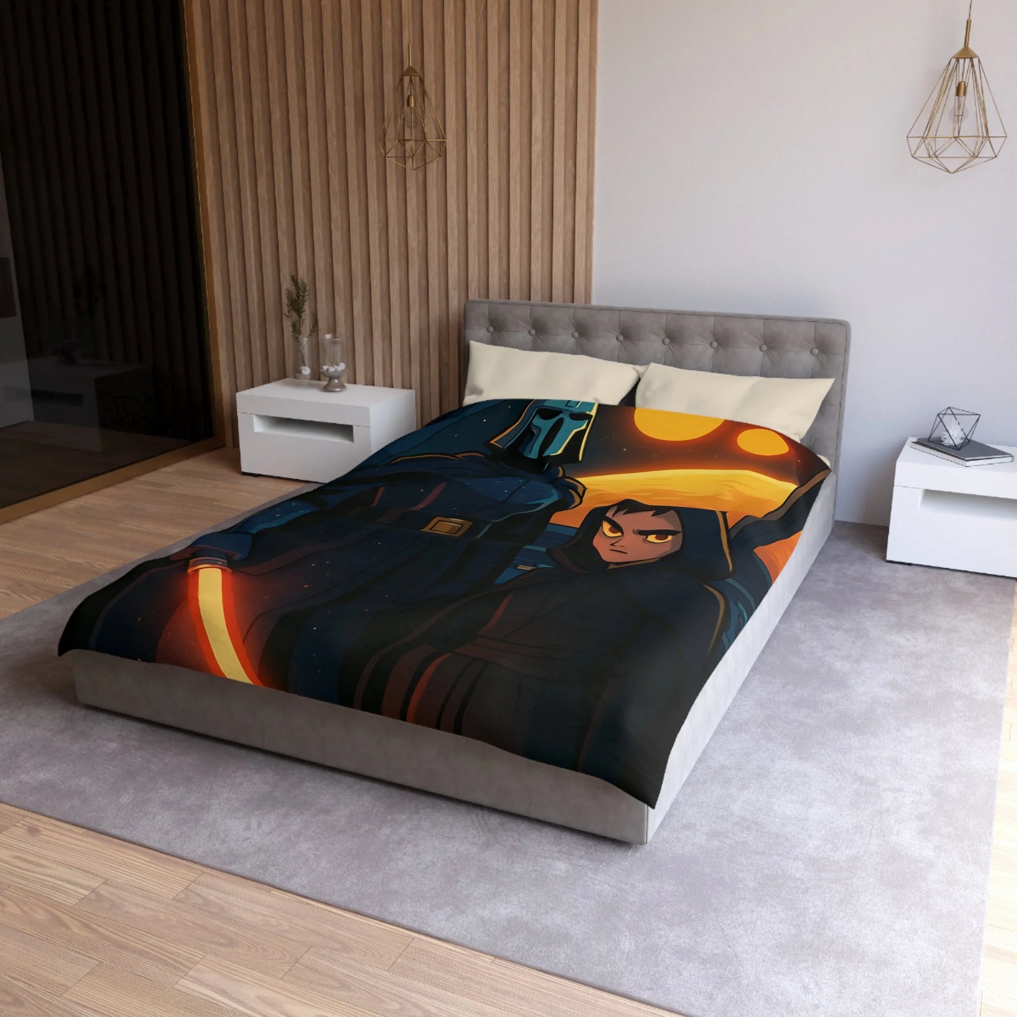 Housse de Couette Microfibre Design Artistique Moderne Décoration Chambre Confort Premium