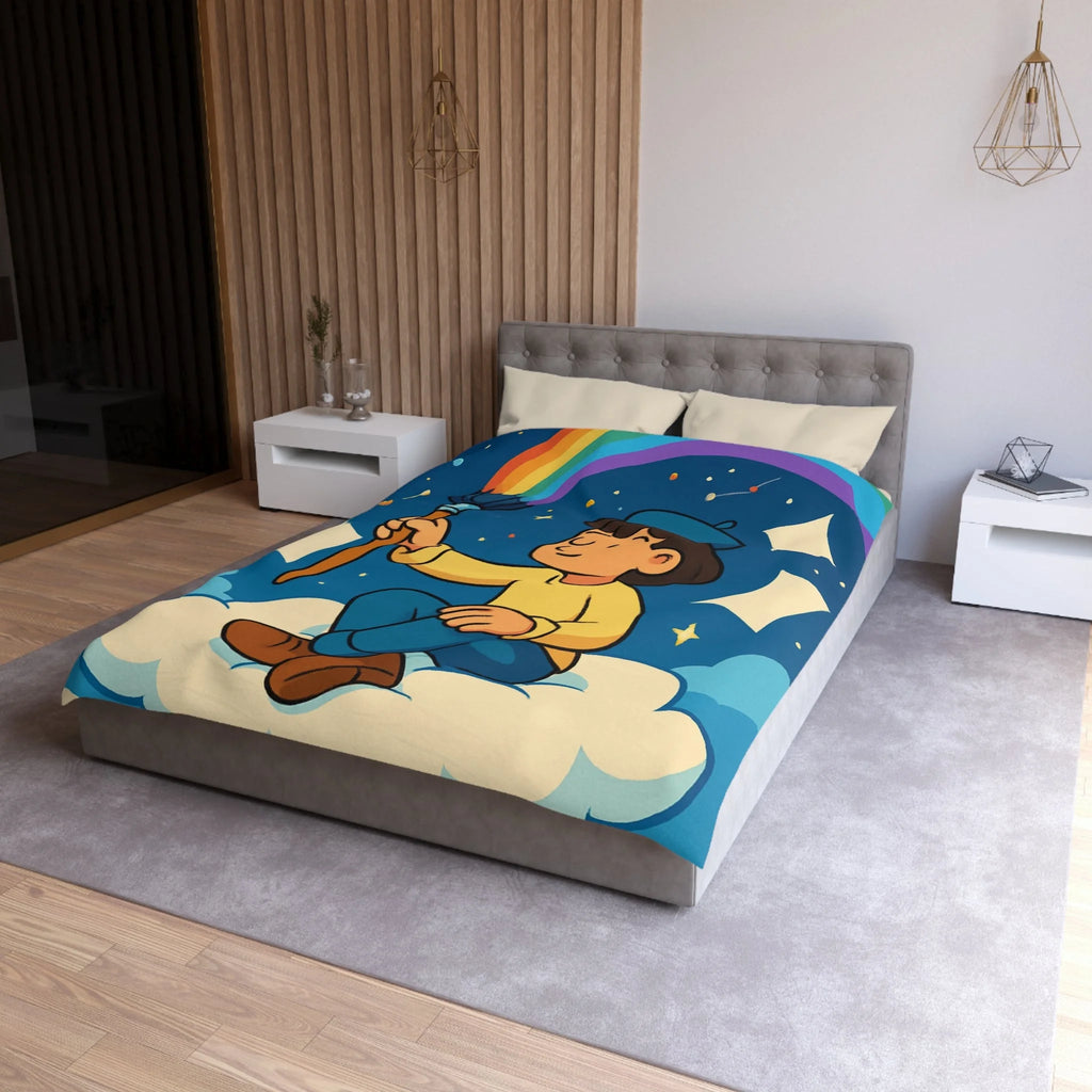 Housse de Couette Microfibre Illustration Unique Design Moderne Décoration Intérieure Raffinée