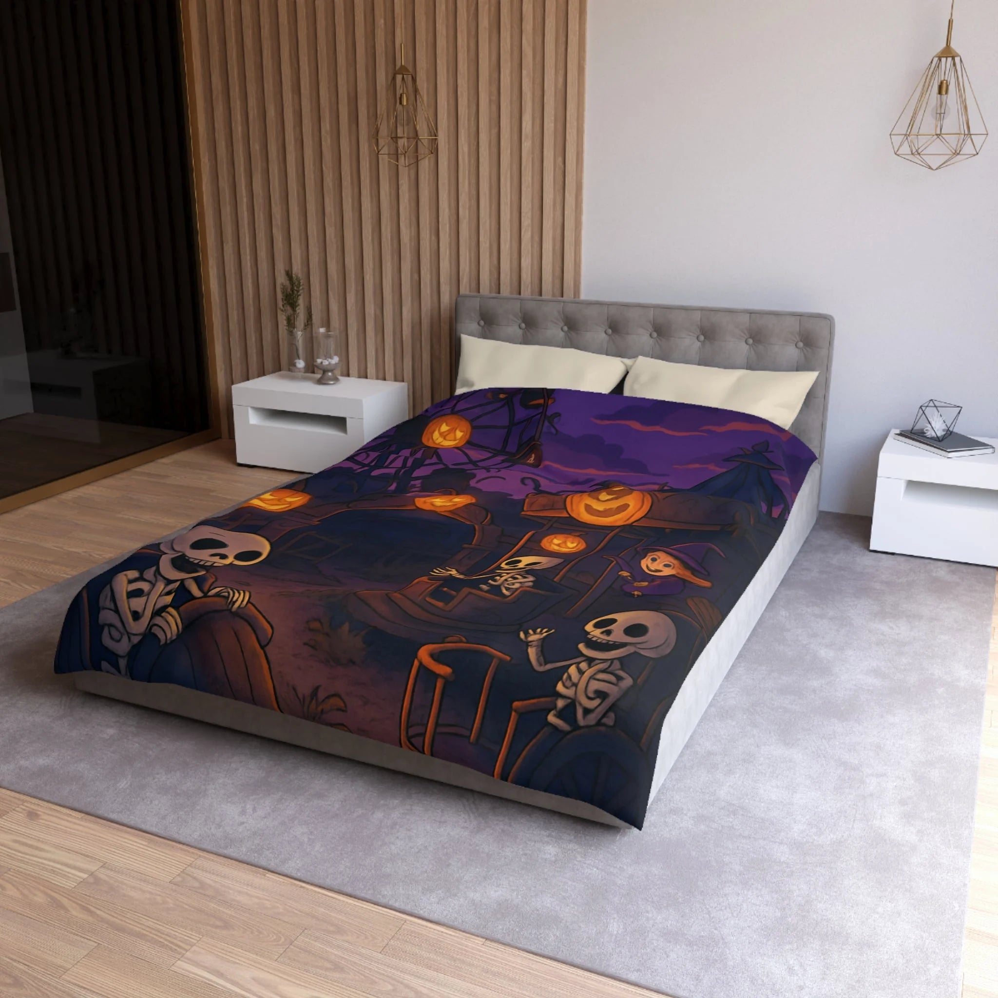 Housse de Couette Microfibre Motif Créatif Original Style Contemporain Chambre Élégante