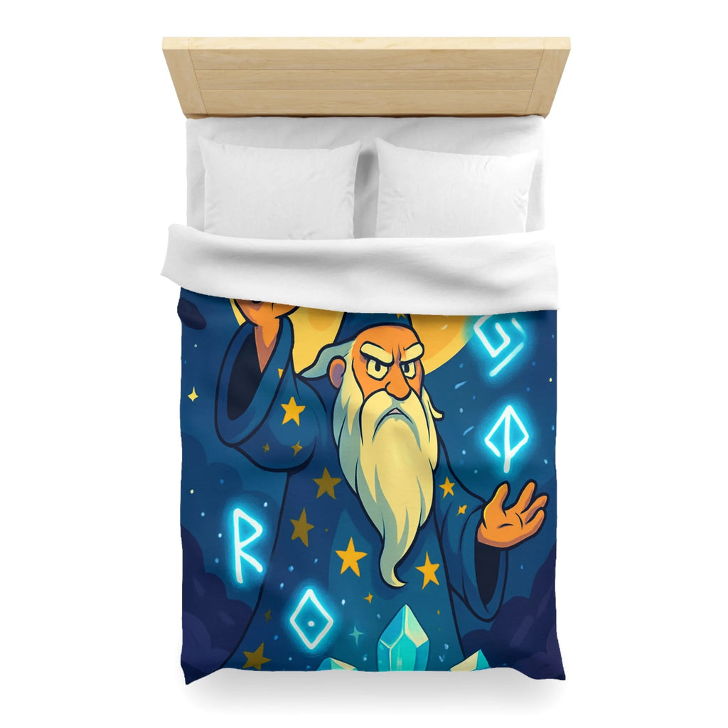 Housse de couette sorcier mystique avec cristaux et lune brillante magique