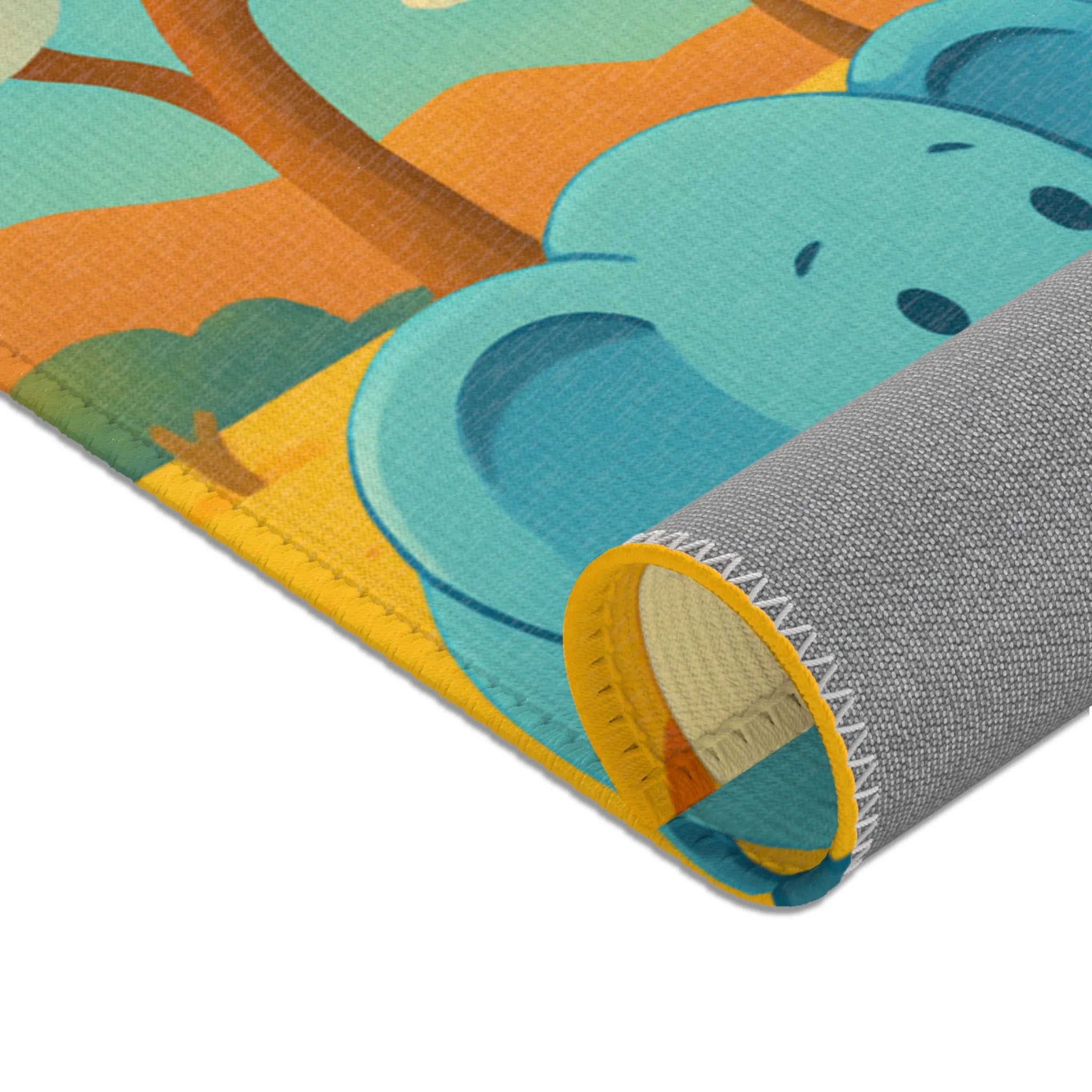 Tapis pour Enfants avec Animaux de Savane et Arbres en Rouleaux de Papier