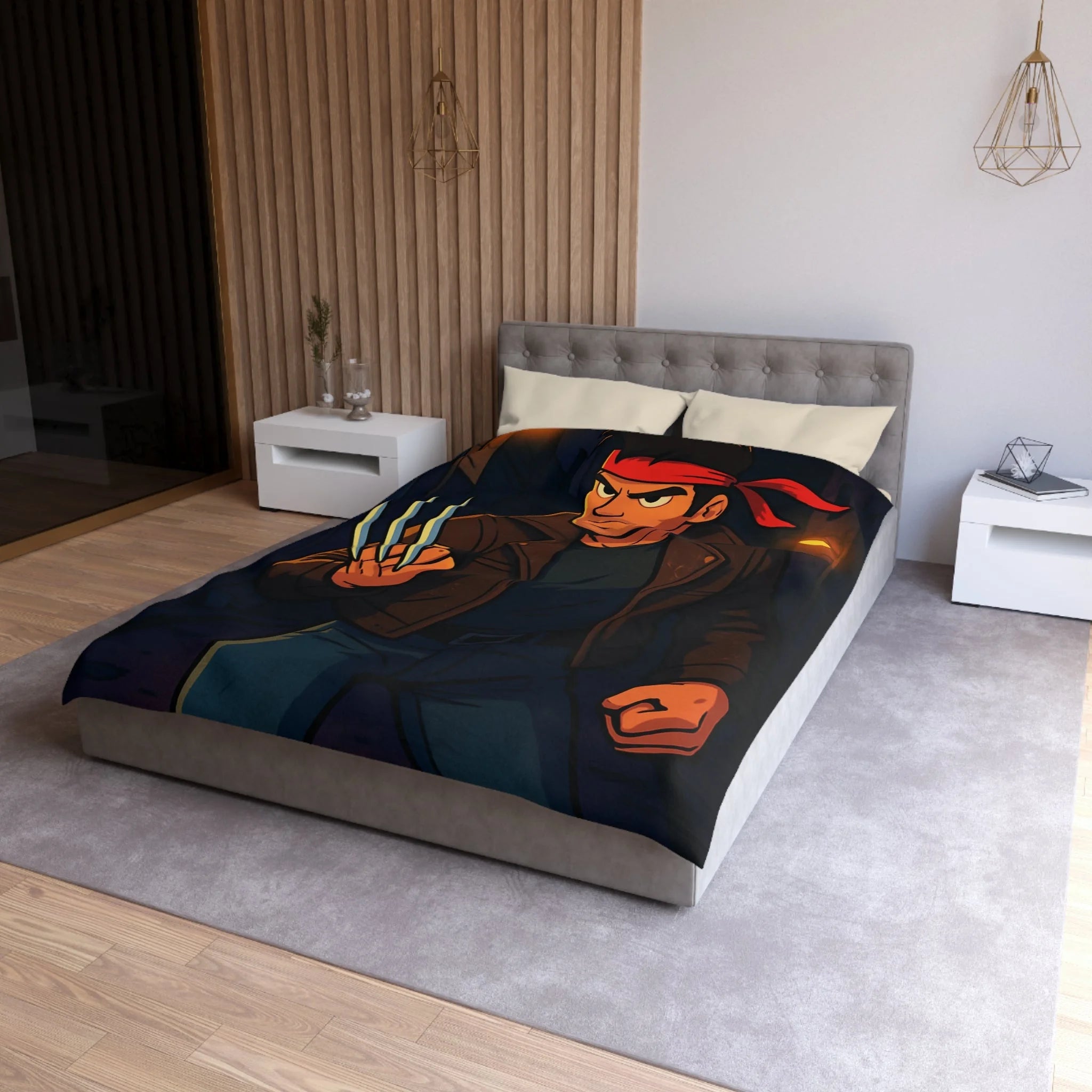 Housse de Couette Microfibre Illustration Unique Design Moderne Décoration Intérieure Raffinée