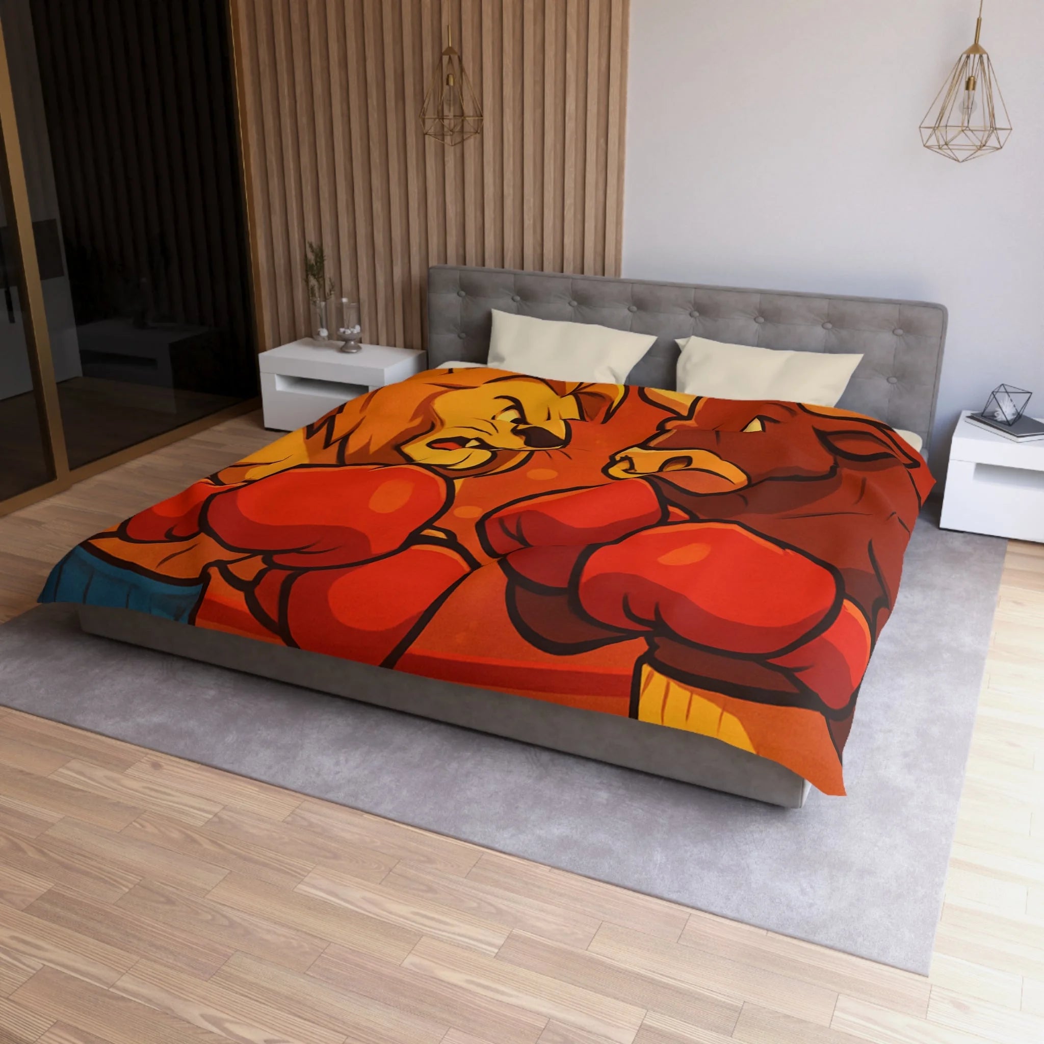 Housse de Couette Microfibre Design Artistique Moderne Décoration Chambre Confort Premium