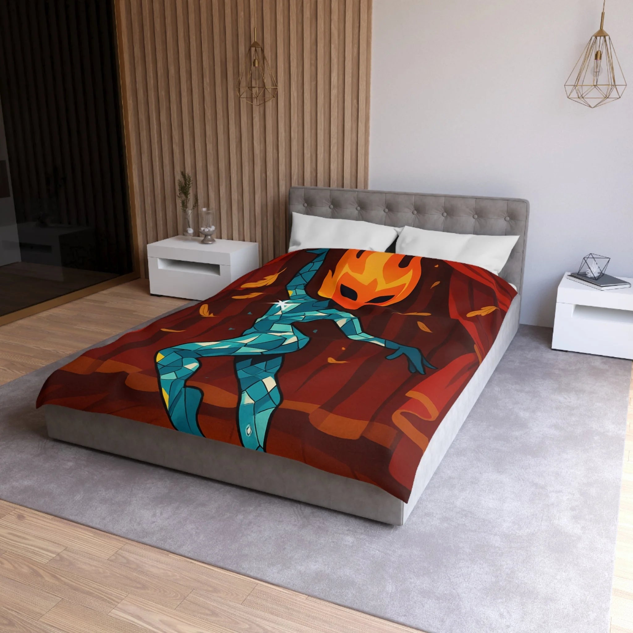 Housse de Couette Microfibre Motif Créatif Original Style Contemporain Chambre Élégante