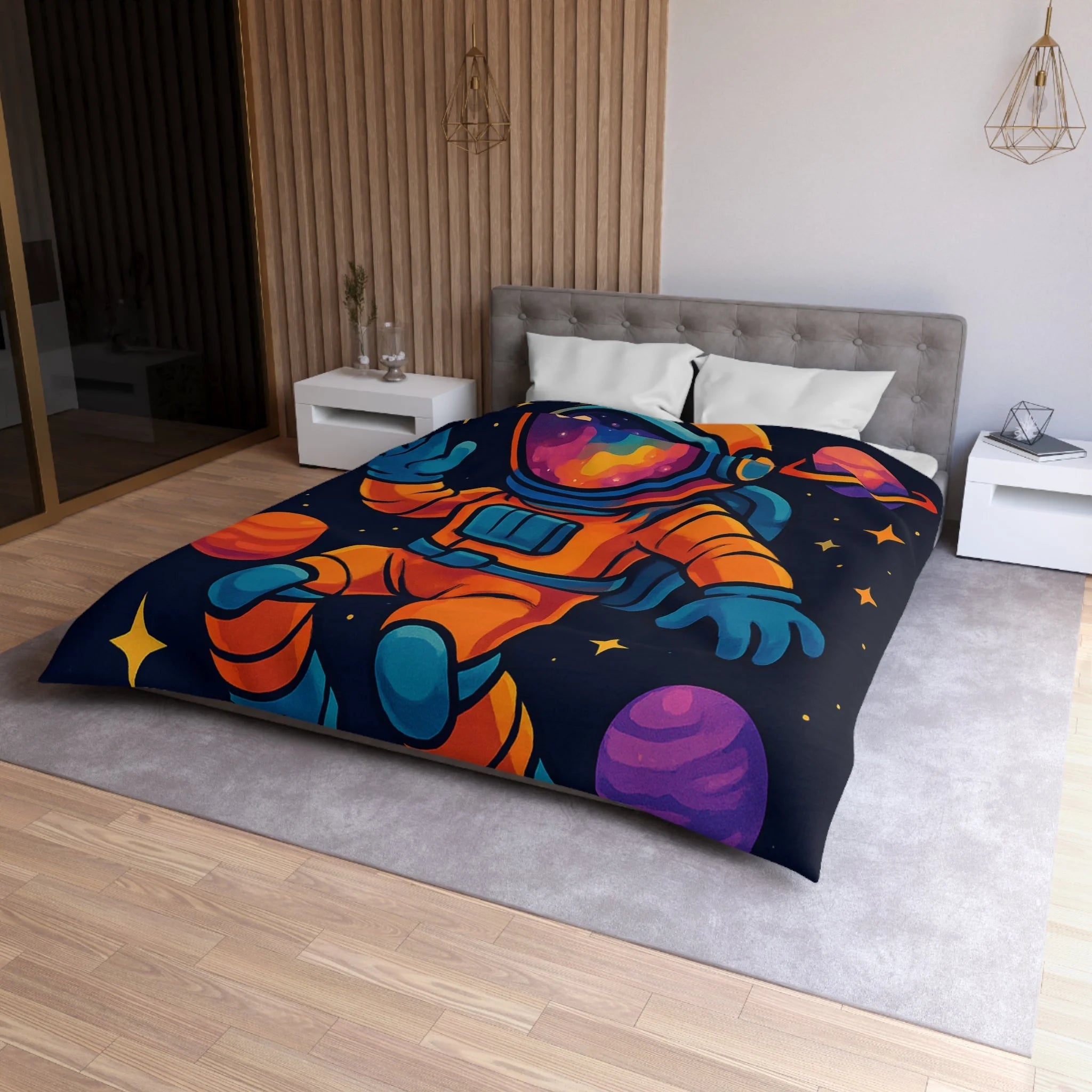 Housse de Couette Microfibre Illustration Unique Design Moderne Décoration Intérieure Raffinée