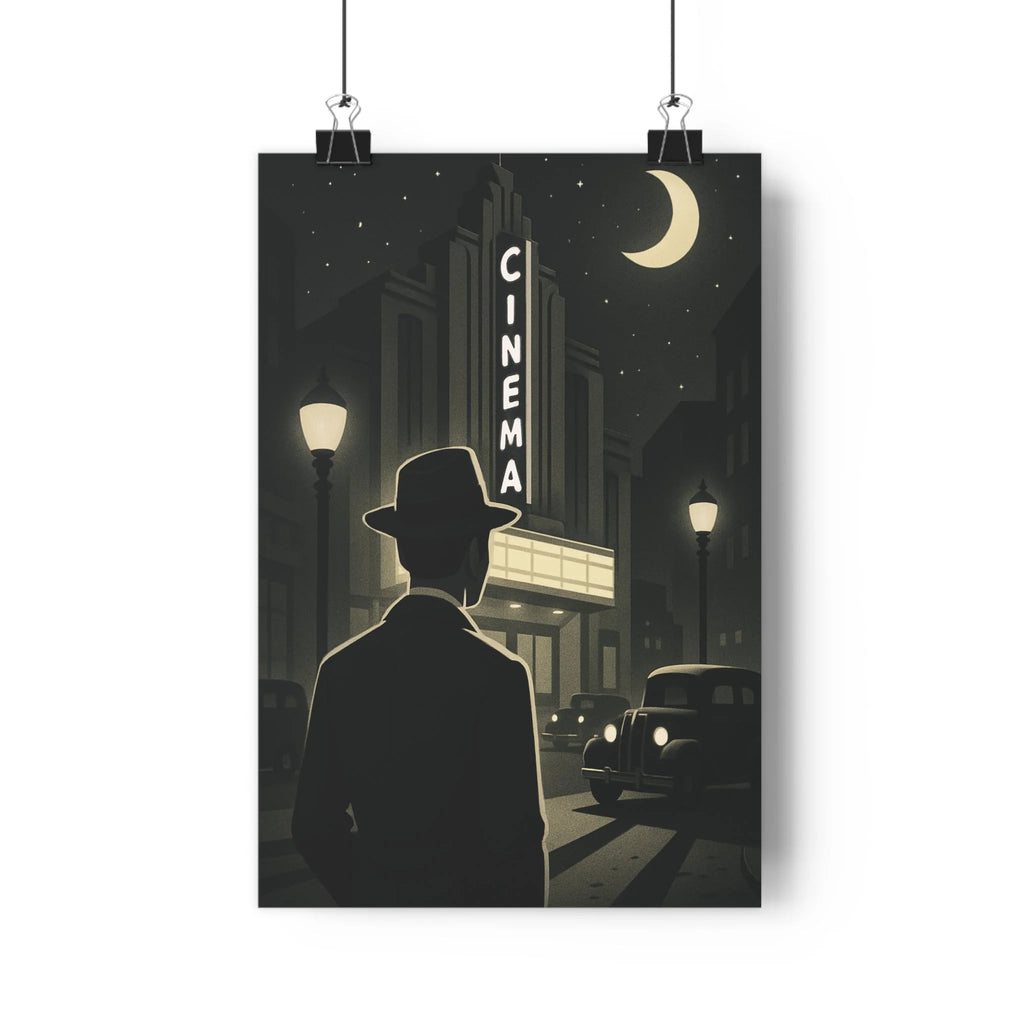 Poster décoratif vintage noir blanc nostalgique mystérieux salon bureau cinéma ambiance années 30 30x46