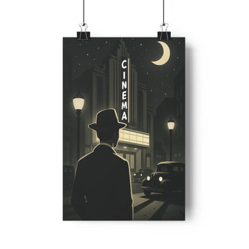 Poster décoratif vintage noir blanc nostalgique mystérieux salon bureau cinéma ambiance années 30 30x46