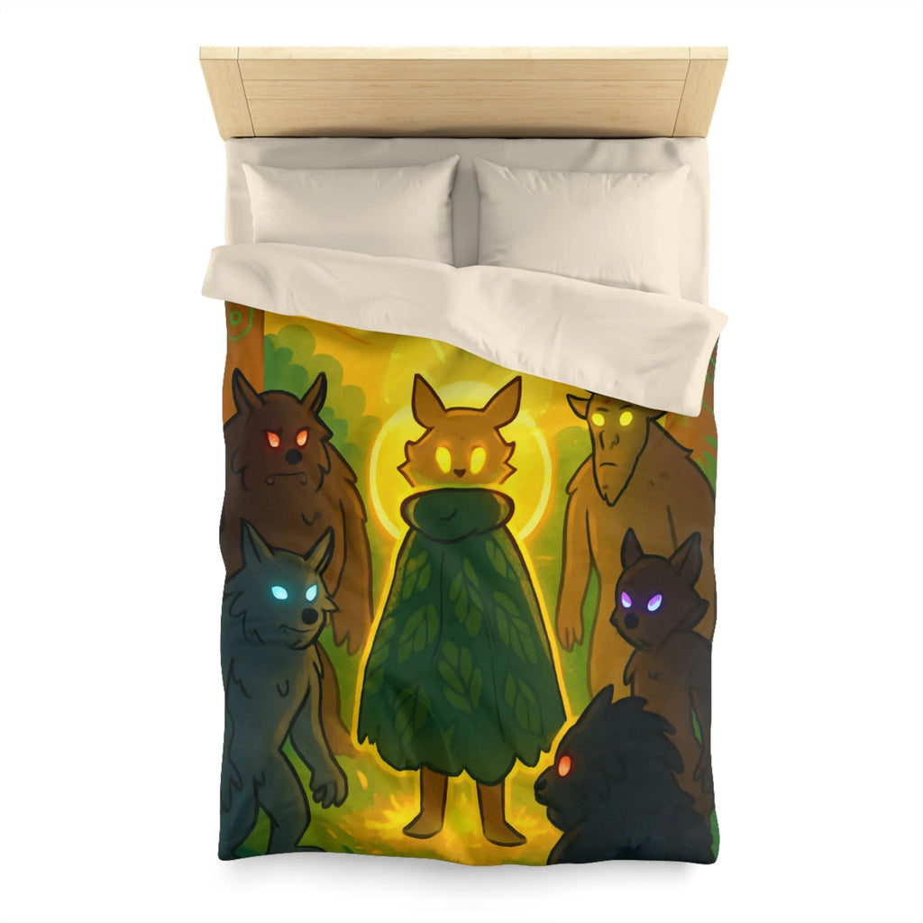 Housse de Couette Mystique Forêt Enchantée avec Sylvestre et Loups Lumineux