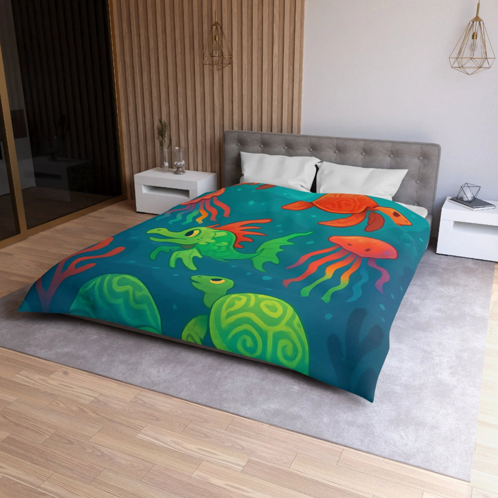 Housse de Couette Microfibre Illustration Unique Design Moderne Décoration Intérieure Raffinée
