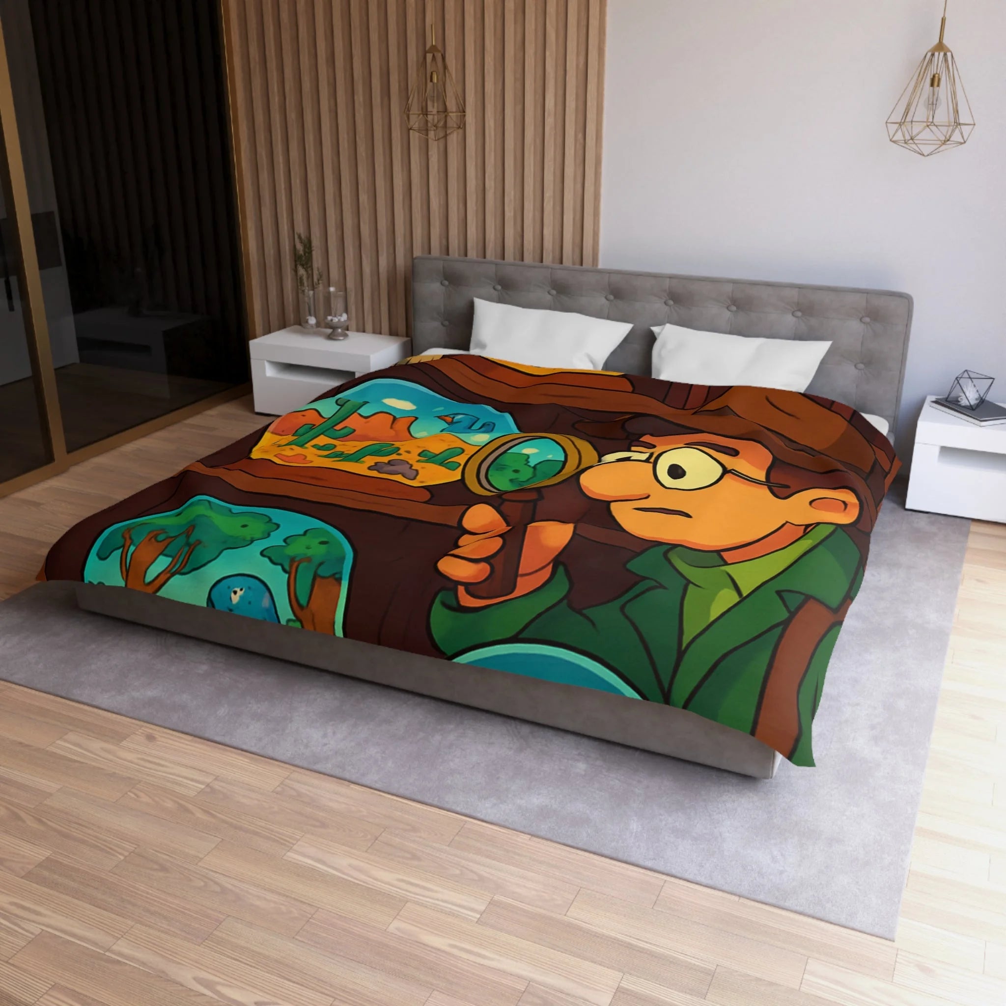 Housse de Couette Thématique Exploration Dinosaure et Océan pour Chambre Enfant Aventure Originale