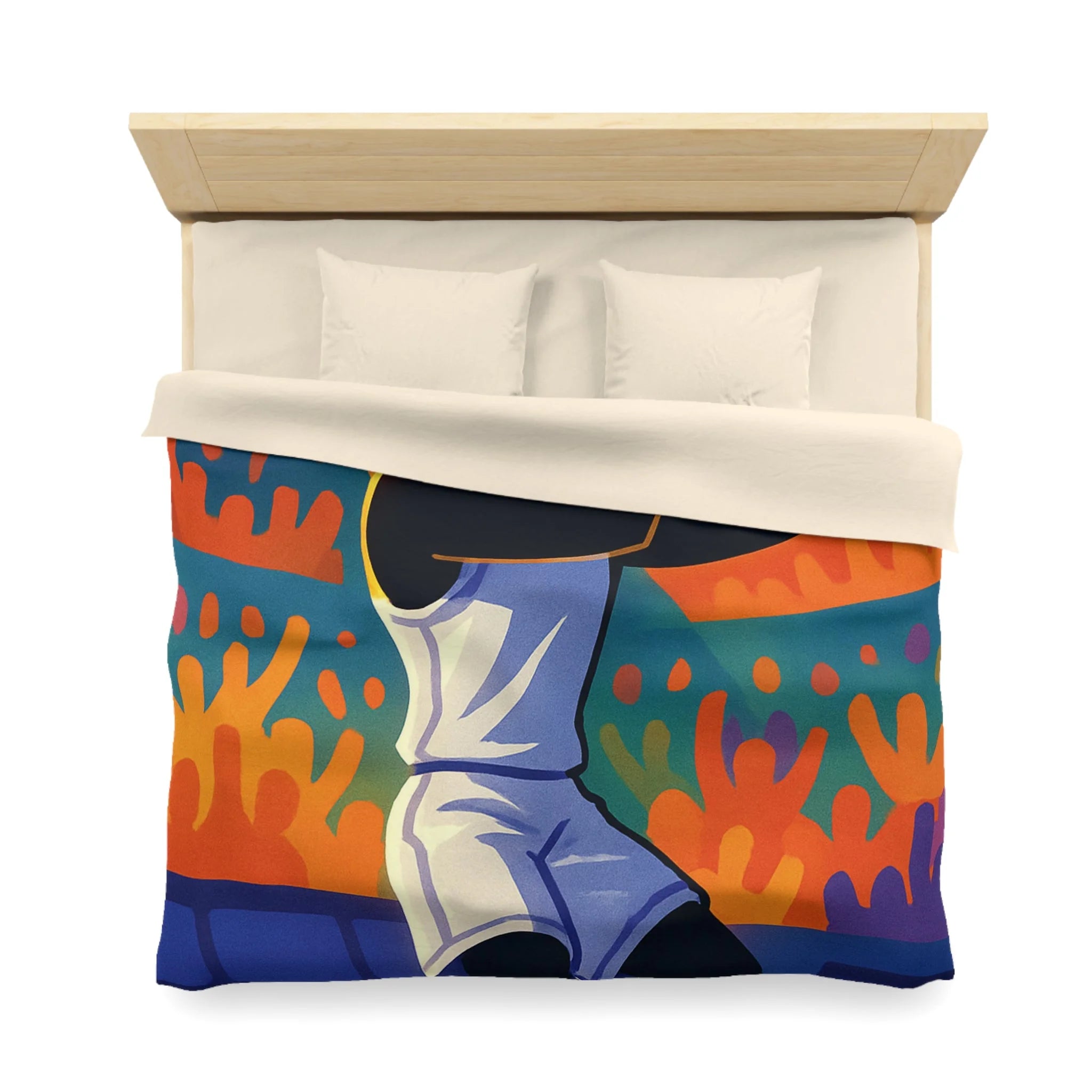 Housse de Couette Microfibre Illustration Unique Design Moderne Décoration Intérieure Raffinée