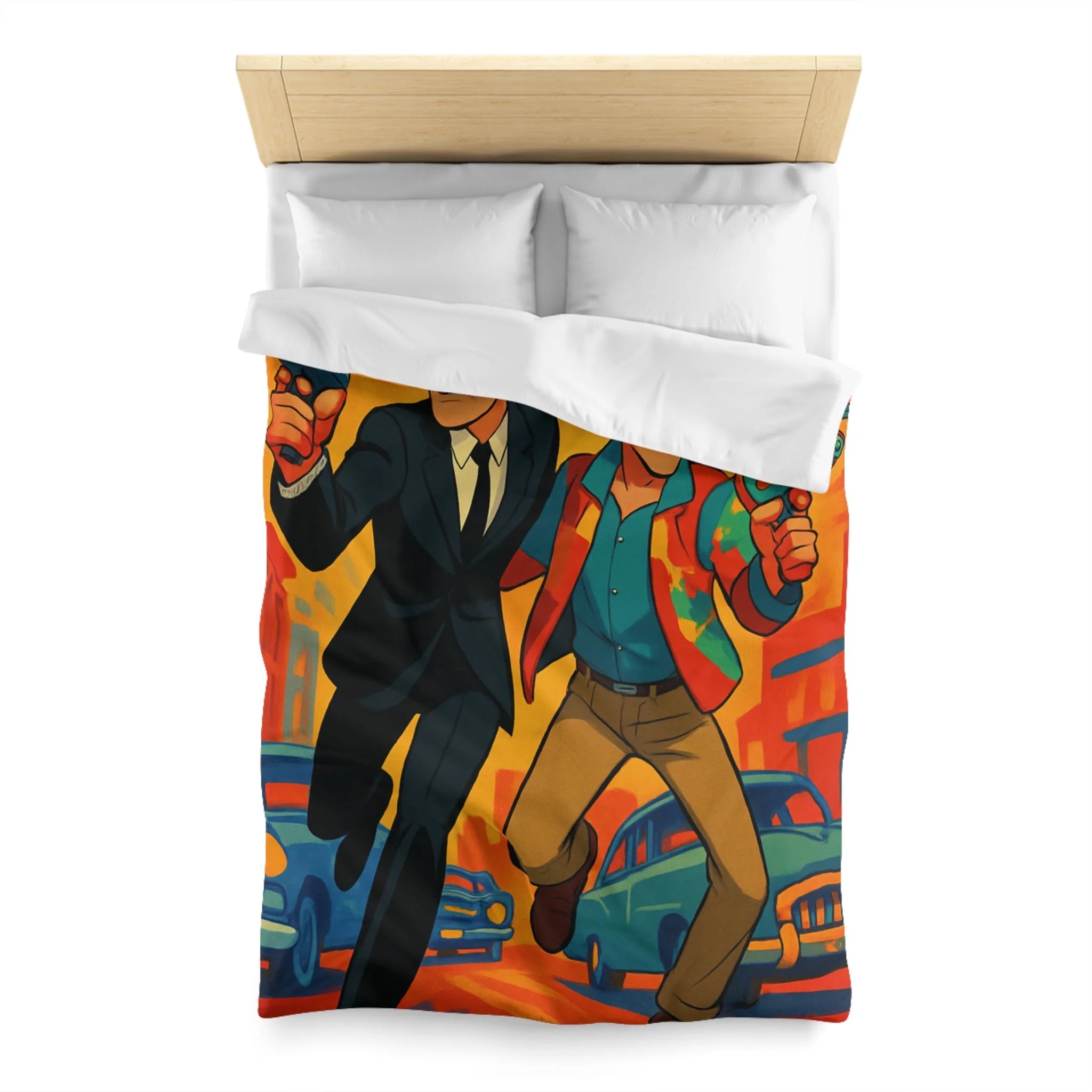 Housse de Couette Microfibre Illustration Unique Design Moderne Décoration Intérieure Raffinée