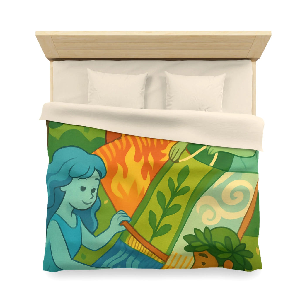 Housse de Couette Microfibre Design Artistique Moderne Décoration Chambre Confort Premium