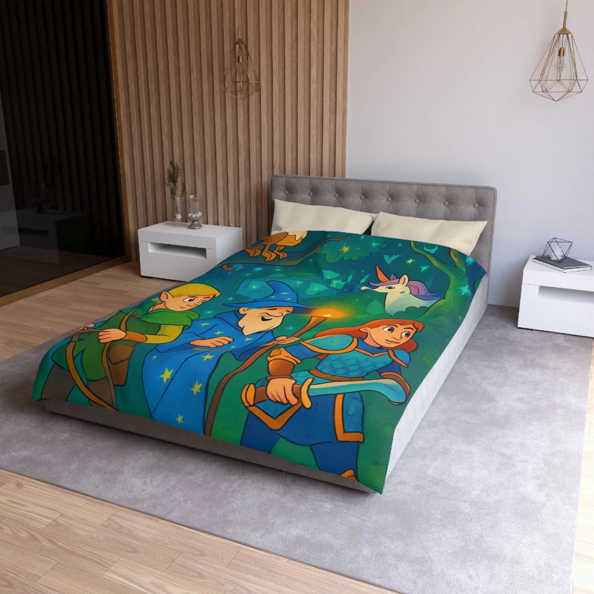 Housse de Couette Microfibre Motif Créatif Original Style Contemporain Chambre Élégante