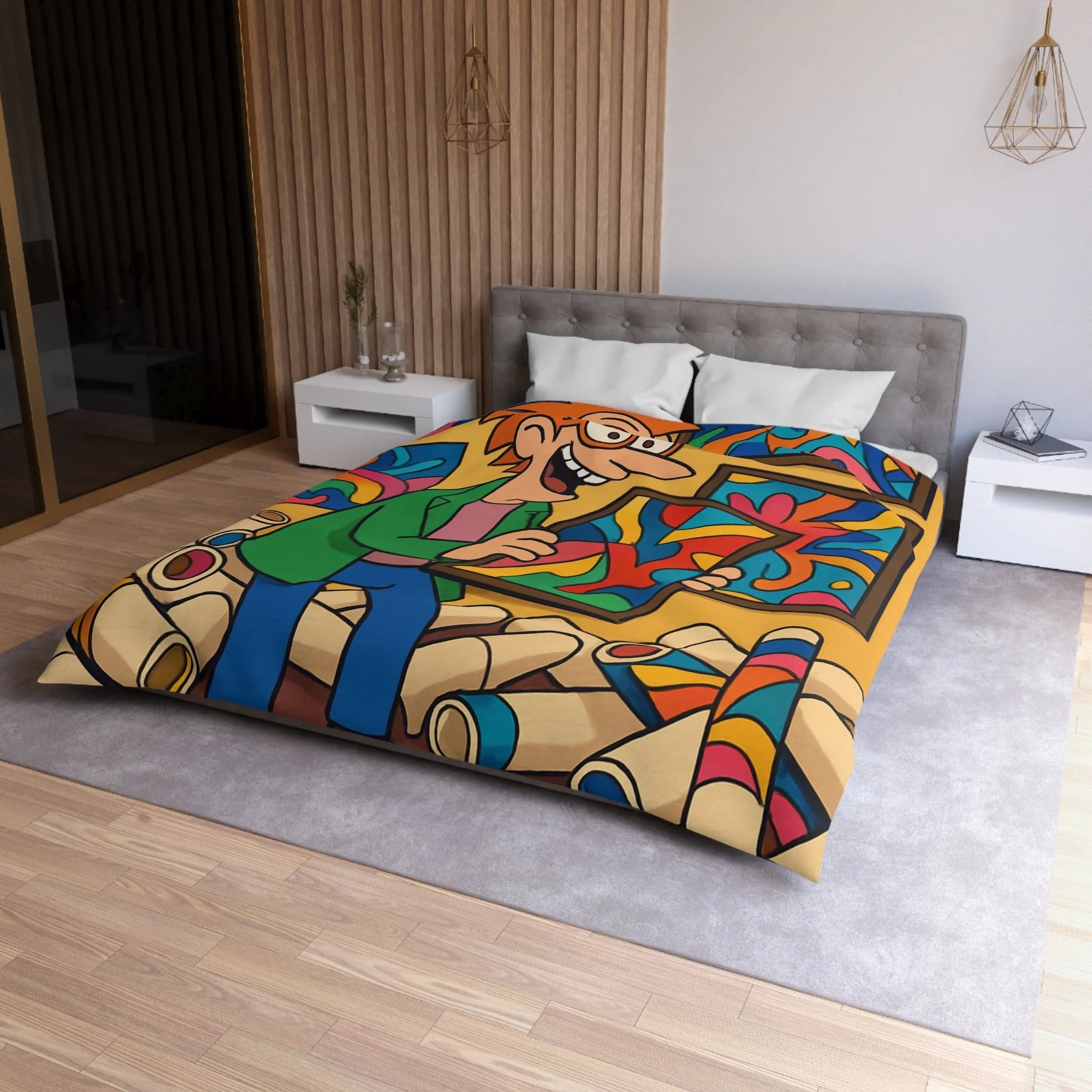Housse de Couette Microfibre Création Artistique Moderne Design Exclusif Décoration Chambre