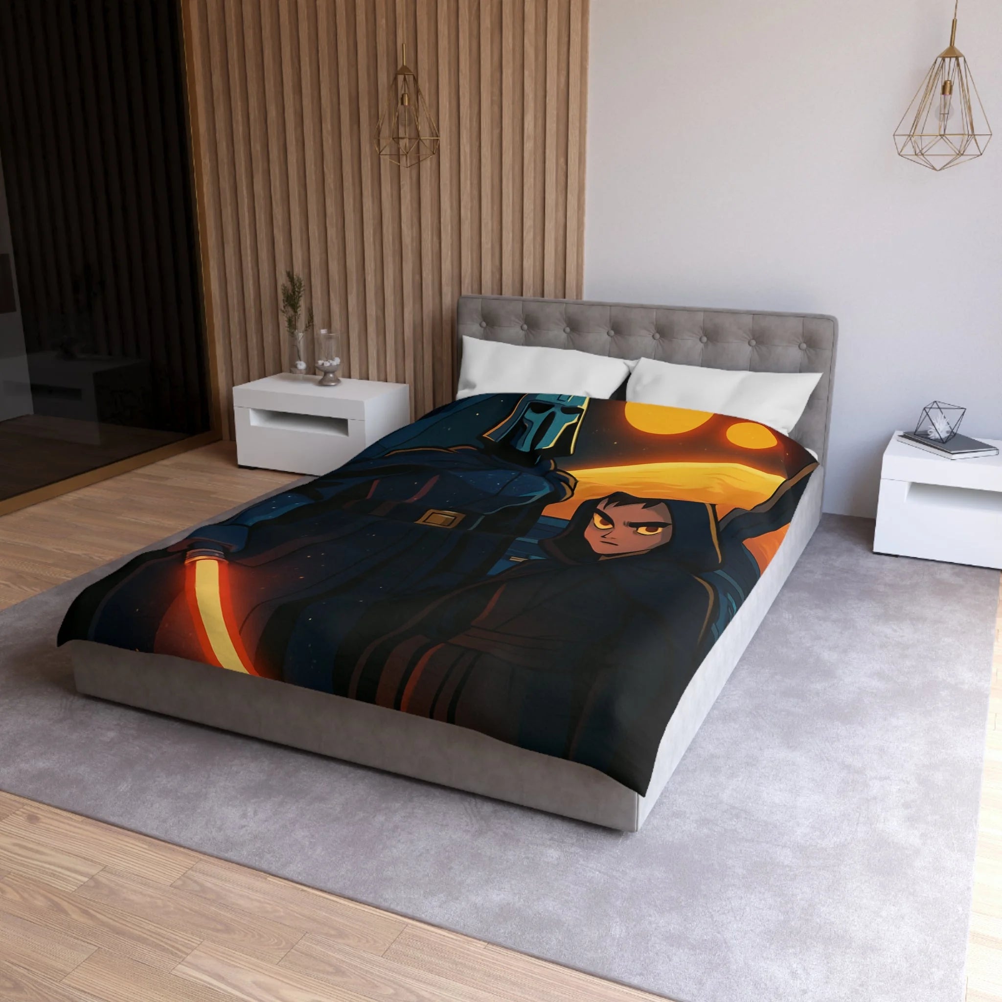 Housse de Couette Microfibre Design Artistique Moderne Décoration Chambre Confort Premium