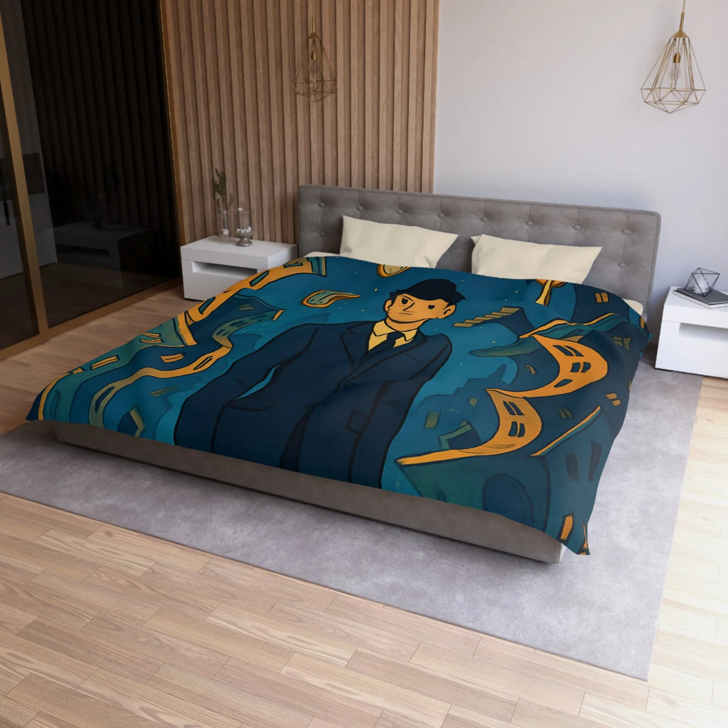 Housse de Couette Microfibre Motif Créatif Original Style Contemporain Chambre Élégante