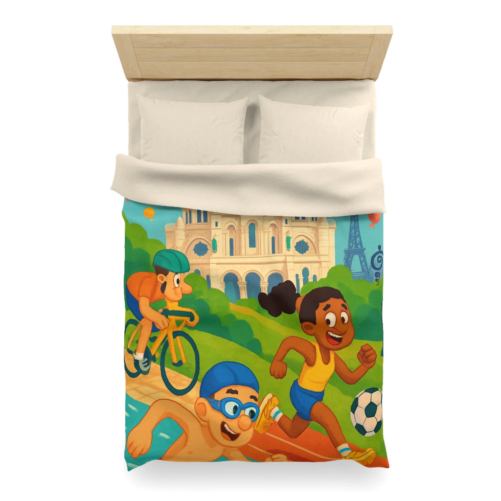 Housse de Couette Microfibre Illustration Unique Design Moderne Décoration Intérieure Raffinée