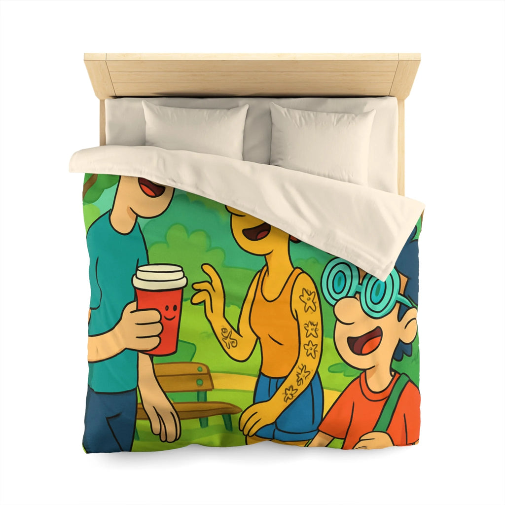 Housse de Couette Microfibre Illustration Unique Design Moderne Décoration Intérieure Raffinée