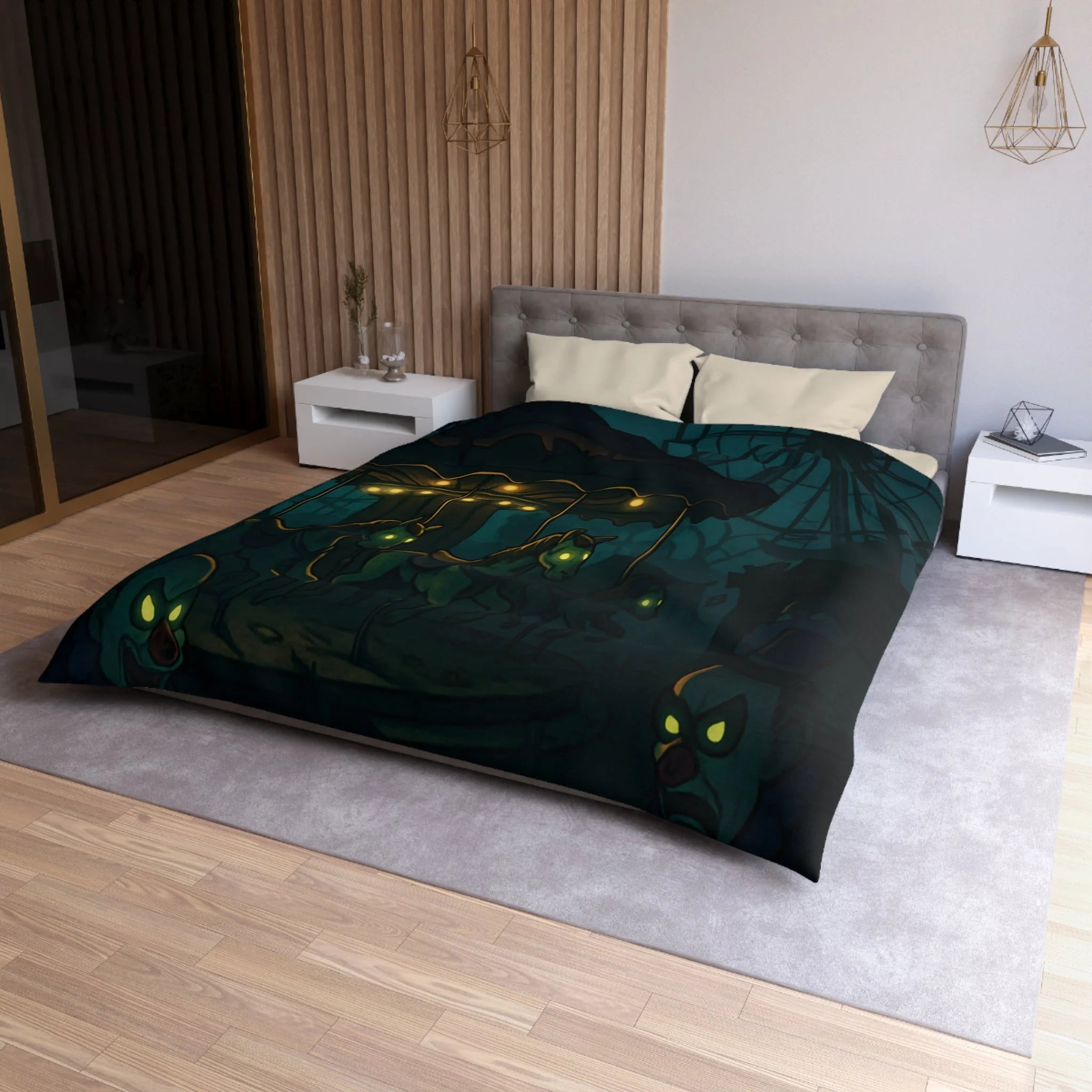 Housse de Couette Microfibre Design Artistique Moderne Décoration Chambre Confort Premium