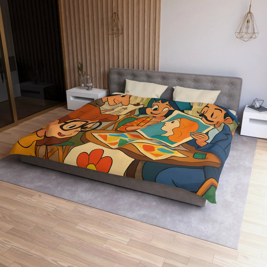 Housse de Couette Microfibre Illustration Unique Design Moderne Décoration Intérieure Raffinée