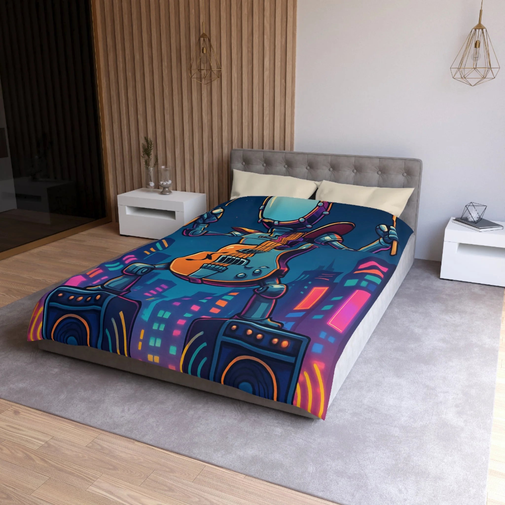 Housse de Couette Microfibre Design Artistique Moderne Décoration Chambre Confort Premium