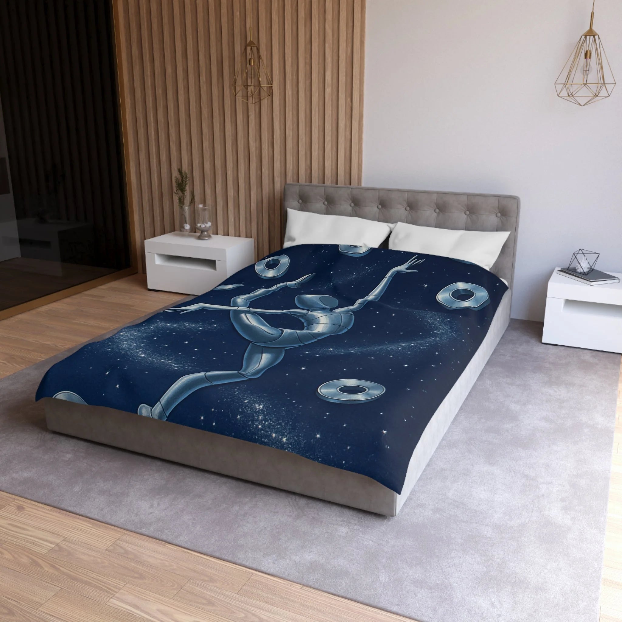 Housse de Couette Microfibre Illustration Unique Design Moderne Décoration Intérieure Raffinée