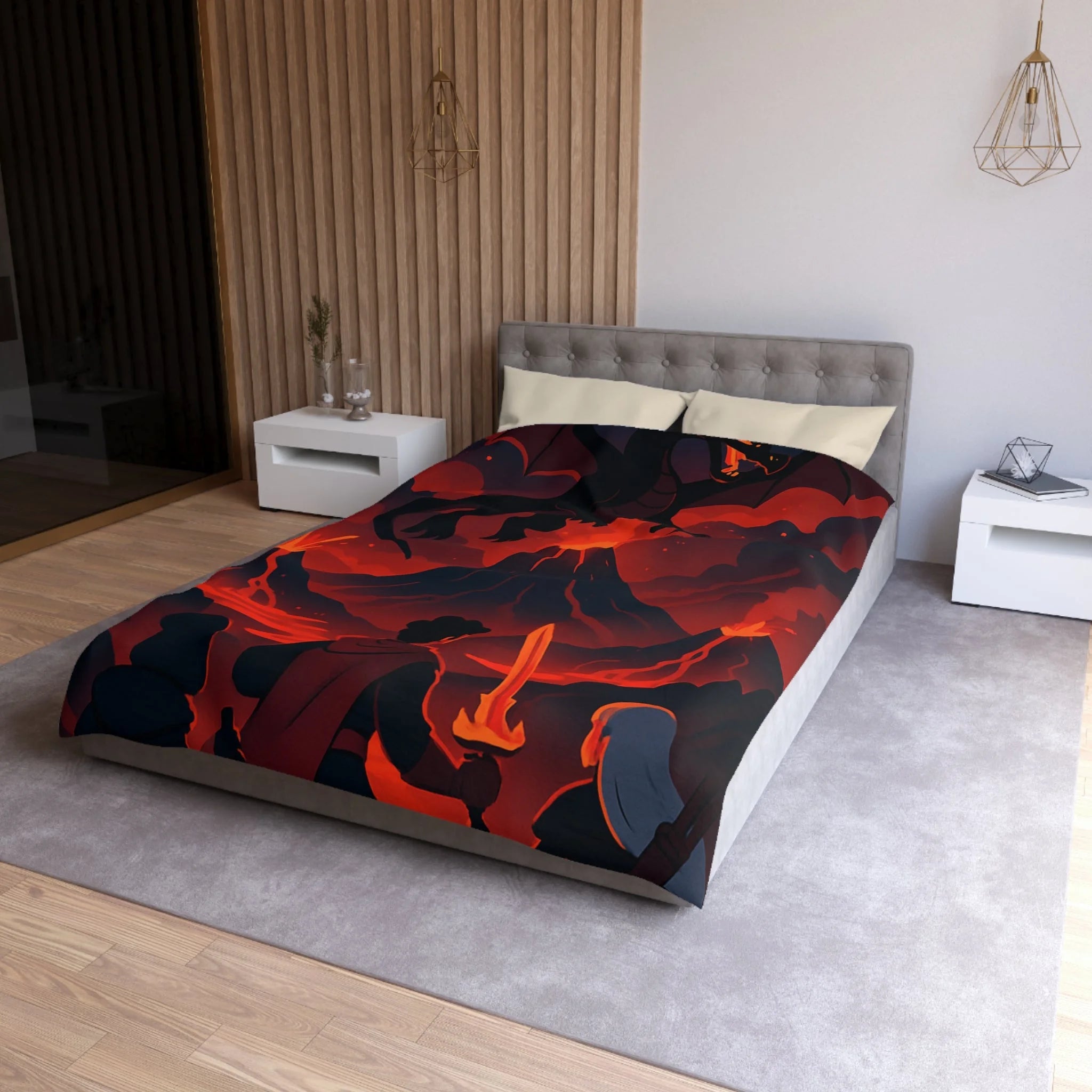 Housse de Couette Microfibre Motif Créatif Original Style Contemporain Chambre Élégante
