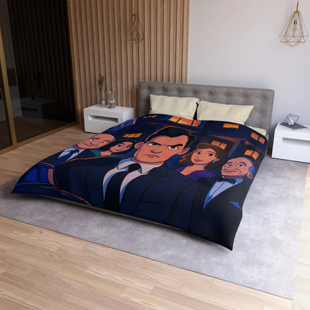 Housse de Couette Microfibre Design Artistique Moderne Décoration Chambre Confort Premium
