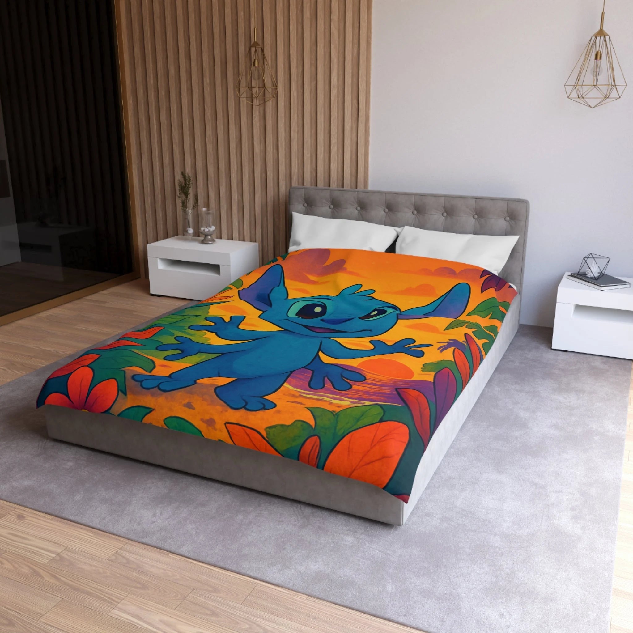 Housse de Couette Microfibre Design Artistique Moderne Décoration Chambre Confort Premium
