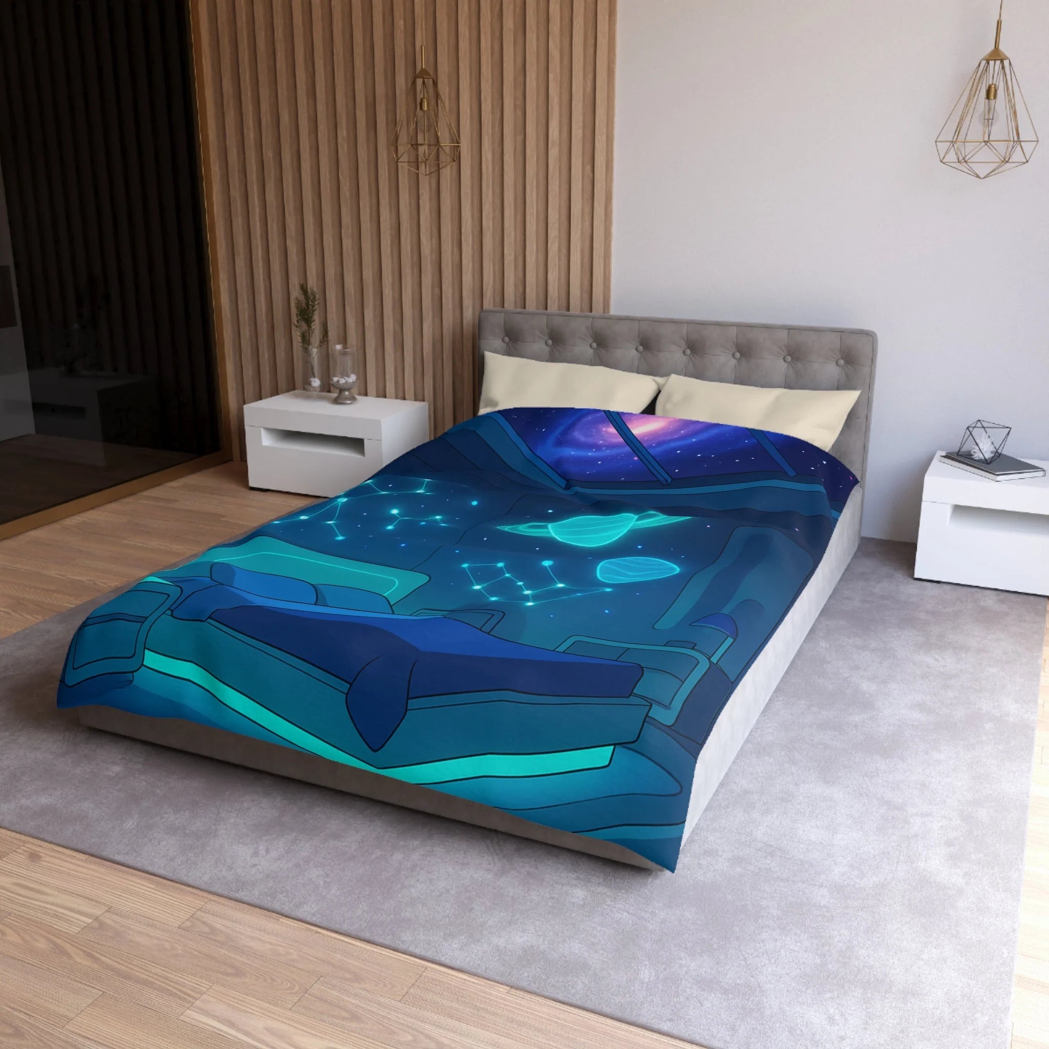 Housse de Couette Microfibre Design Artistique Moderne Décoration Chambre Confort Premium