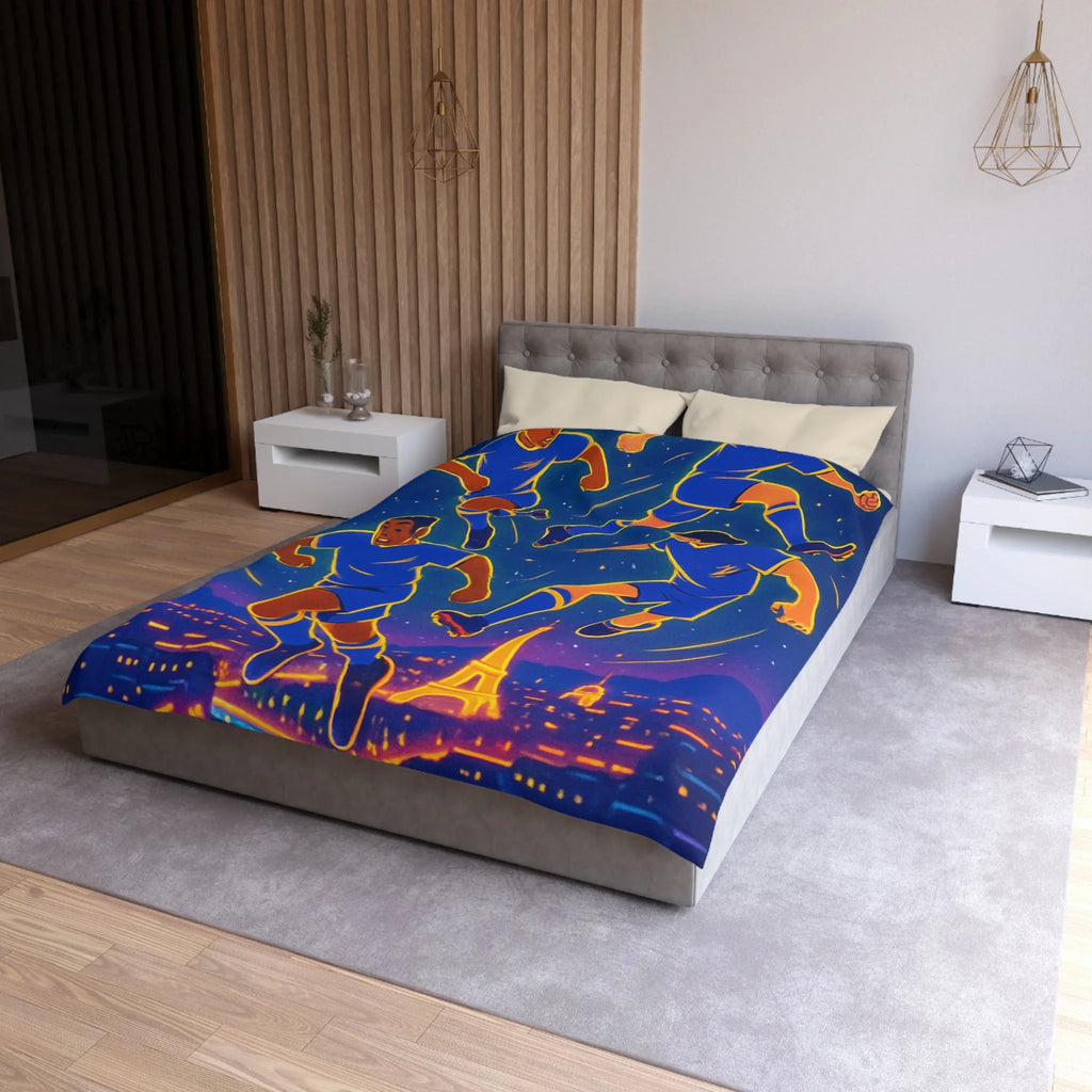 Housse de Couette Microfibre Motif Créatif Original Style Contemporain Chambre Élégante