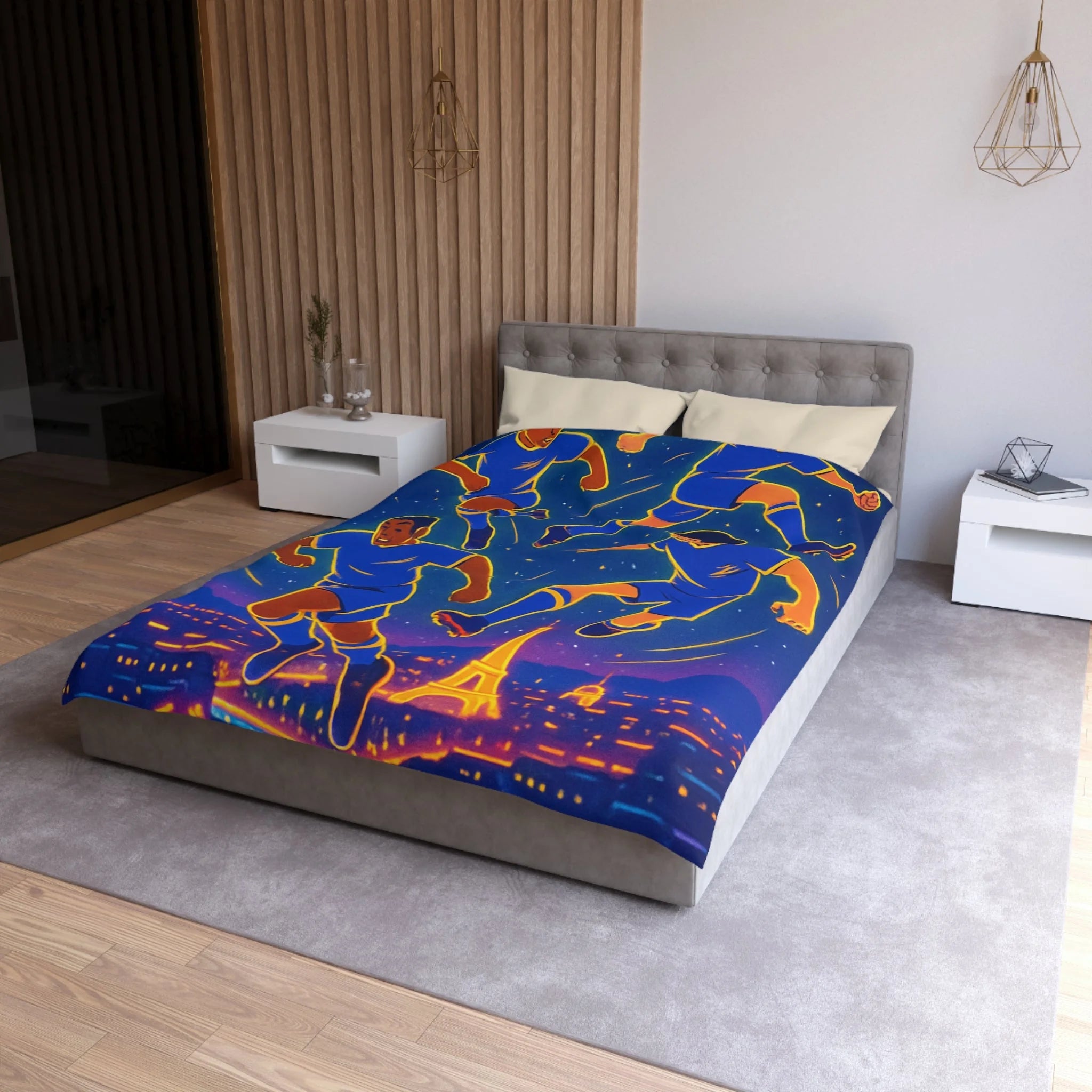 Housse de Couette Microfibre Motif Créatif Original Style Contemporain Chambre Élégante