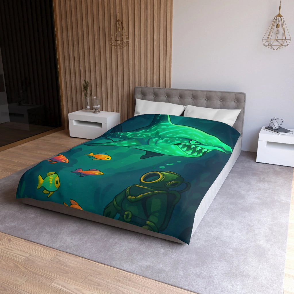 Housse de Couette Microfibre Illustration Unique Design Moderne Décoration Intérieure Raffinée