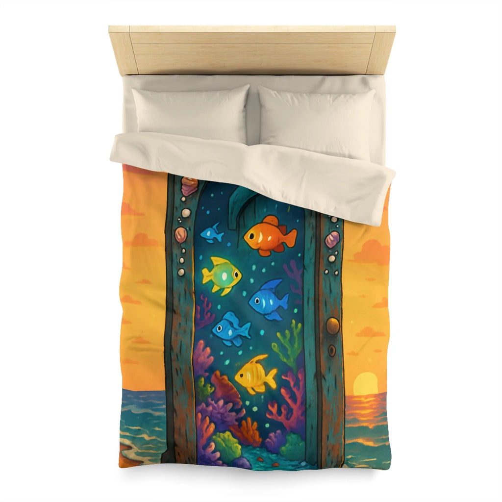 Housse de Couette Microfibre Motif Créatif Original Style Contemporain Chambre Élégante