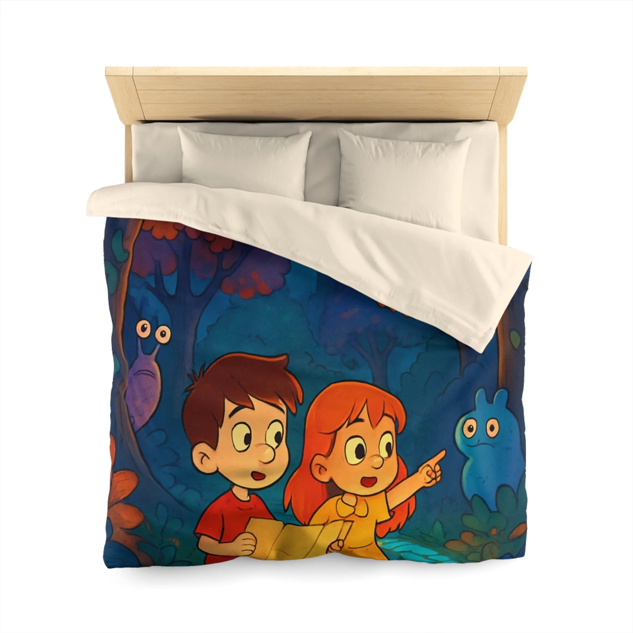 Housse de Couette Microfibre Illustration Unique Design Moderne Décoration Intérieure Raffinée