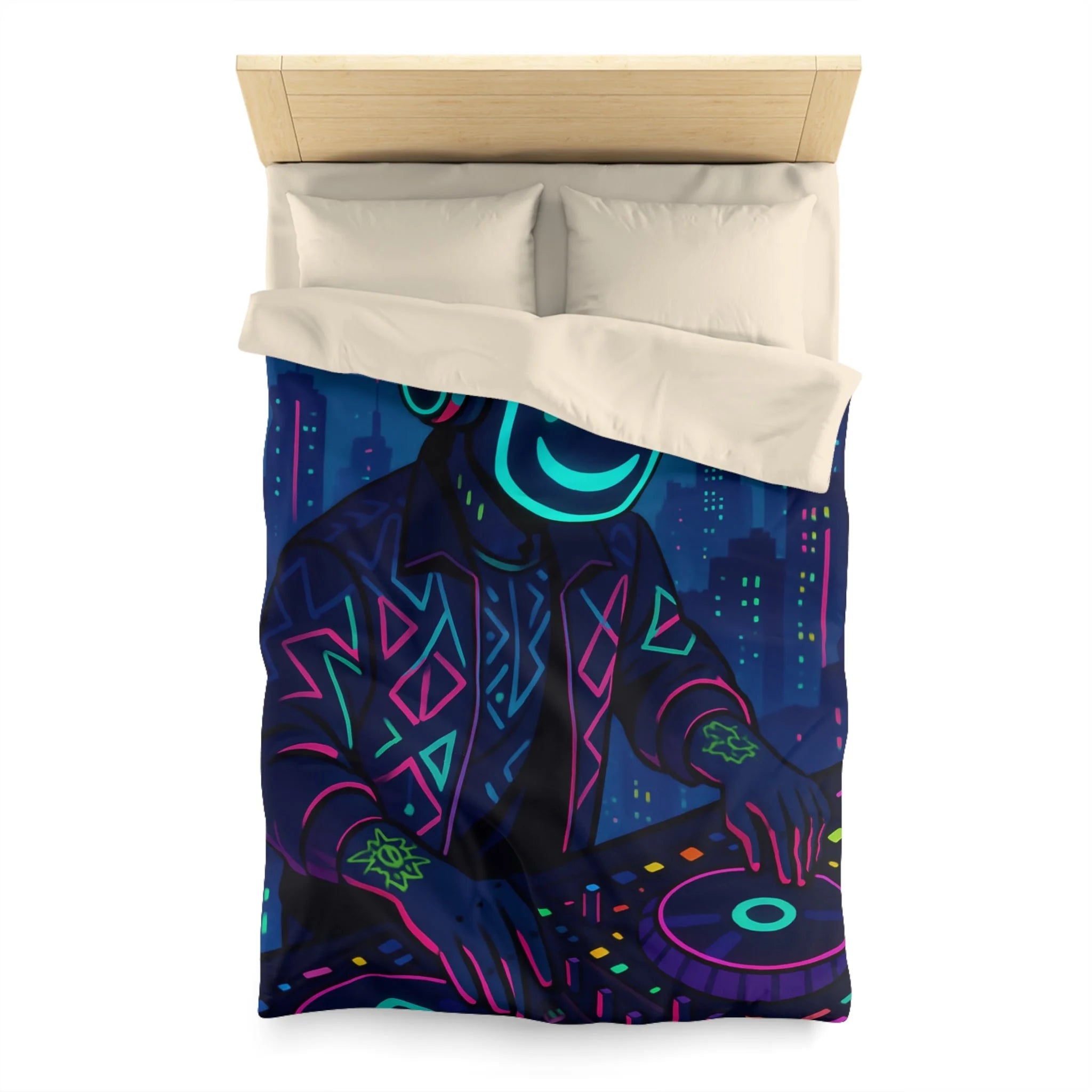 Housse de Couette Microfibre Motif Créatif Original Style Contemporain Chambre Élégante